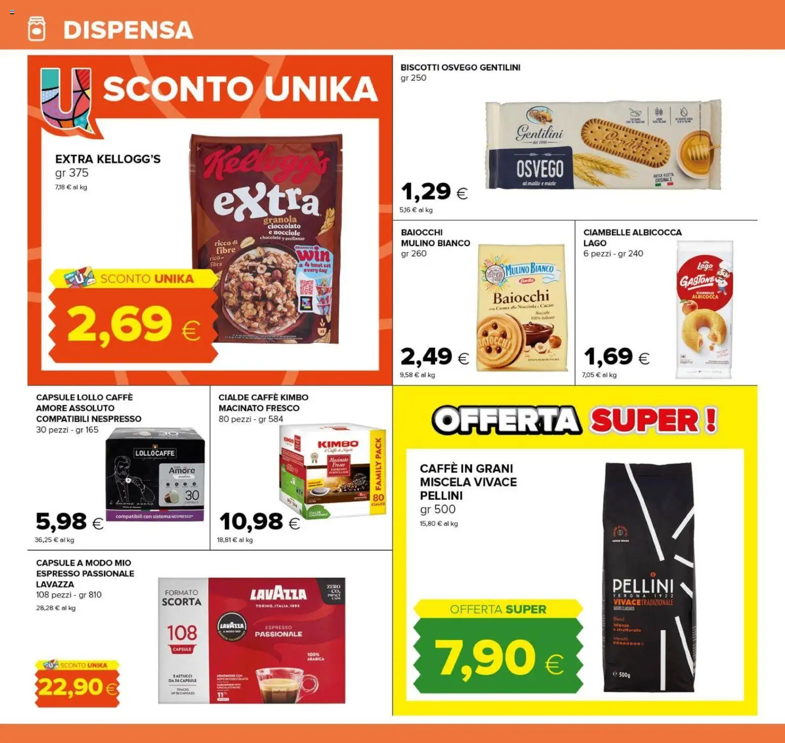 Anteprima dell'opuscolo Oasi volantino Perugia dal negozio Oasi valido da 04/09/2026 - Caffè, Biscotti, Miele, Nocciole, Cacao, Cialde, Kimbo, Pellini