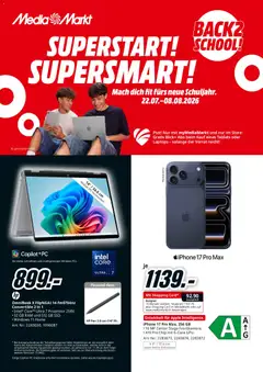 Vorschau des Merkblatts Media Markt aktionen vom Shop Media Markt gültig von 22.07.2026 bis 08.08.2026