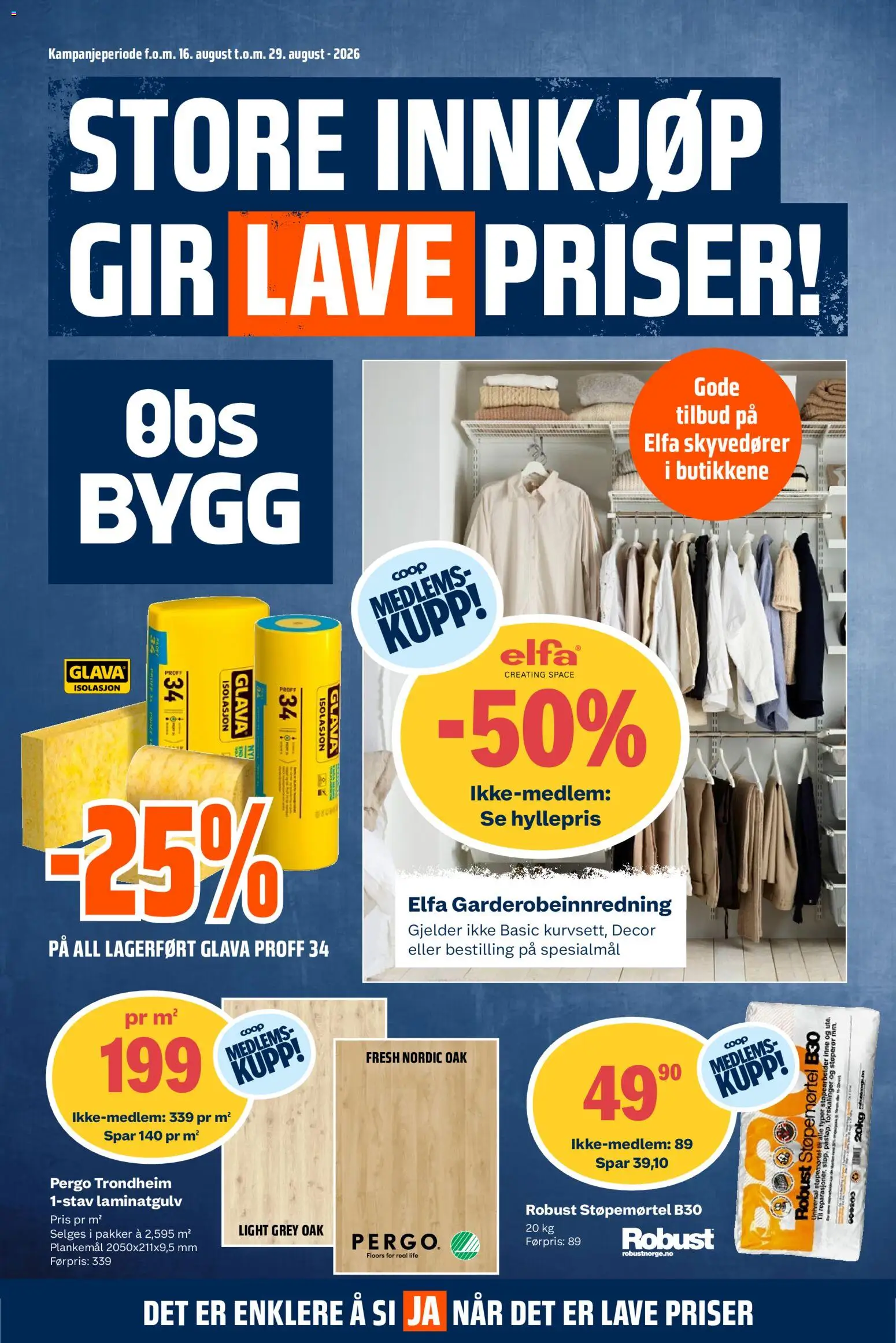 Forhåndsvis Obs Bygg kundeavis fra butikk Obs Bygg gyldig fra 16/08/2026 - Laminatgulv