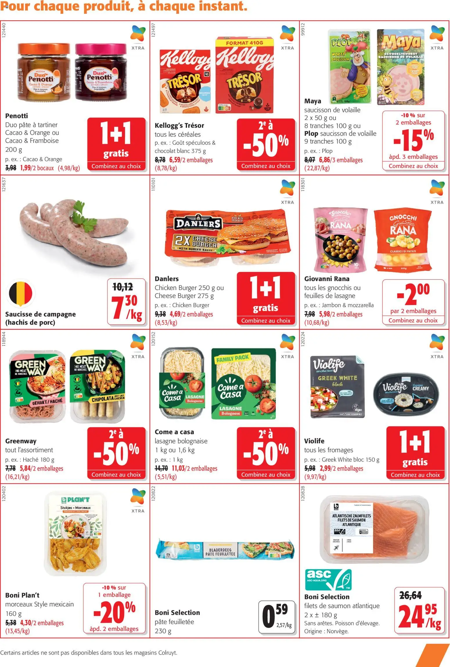 Prévisualisation de Colruyt Toutes les offres du magasin Colruyt formulaire valide 21/10/2026 - Orange, Poisson, Saucisson, Saumon, Jambon, Céréales, Porc, Chocolat blanc