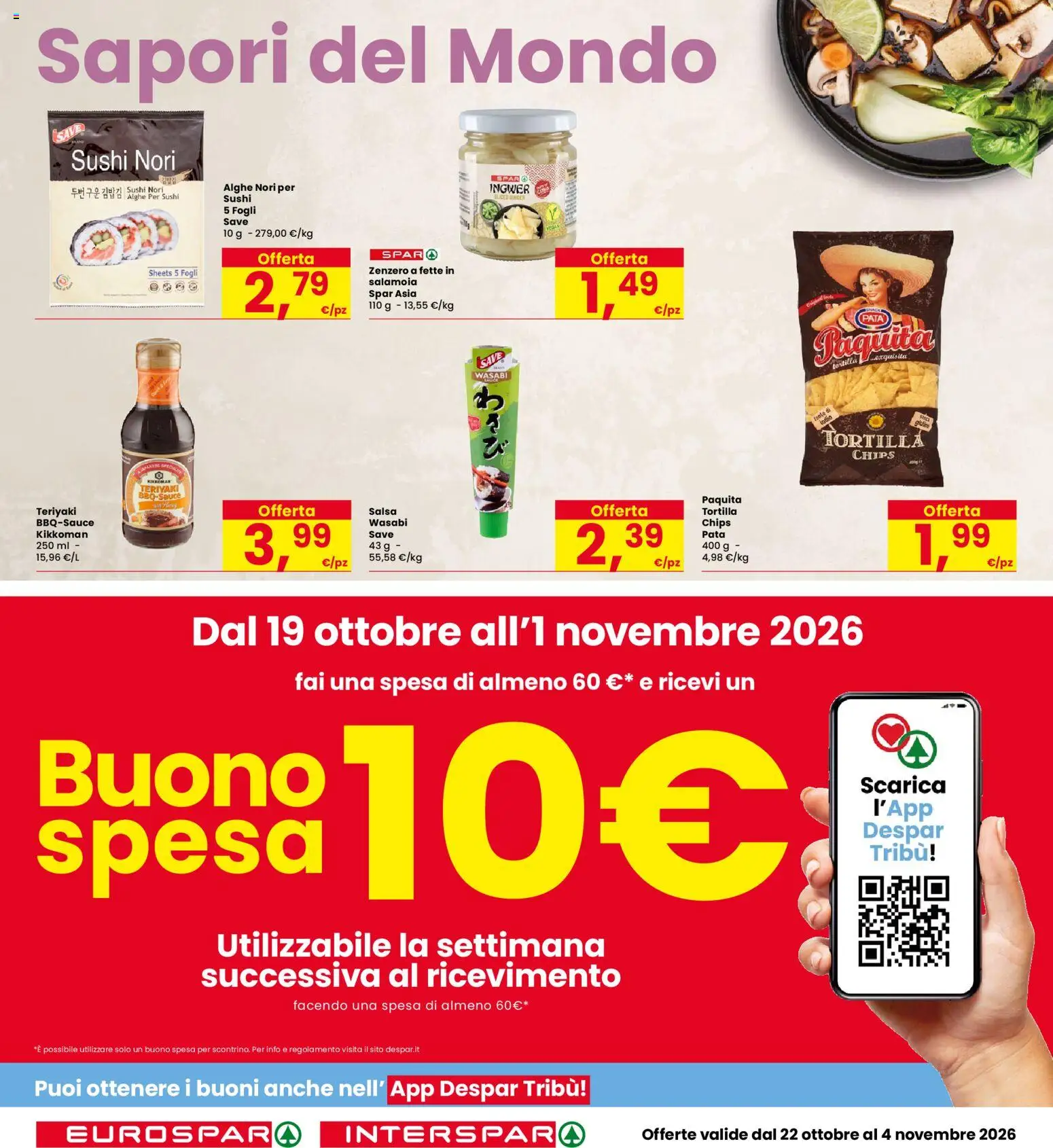 Anteprima dell'opuscolo Eurospar volantino Carpi dal negozio Eurospar valido da 22/10/2026 - Sushi, Zenzero, Salsa