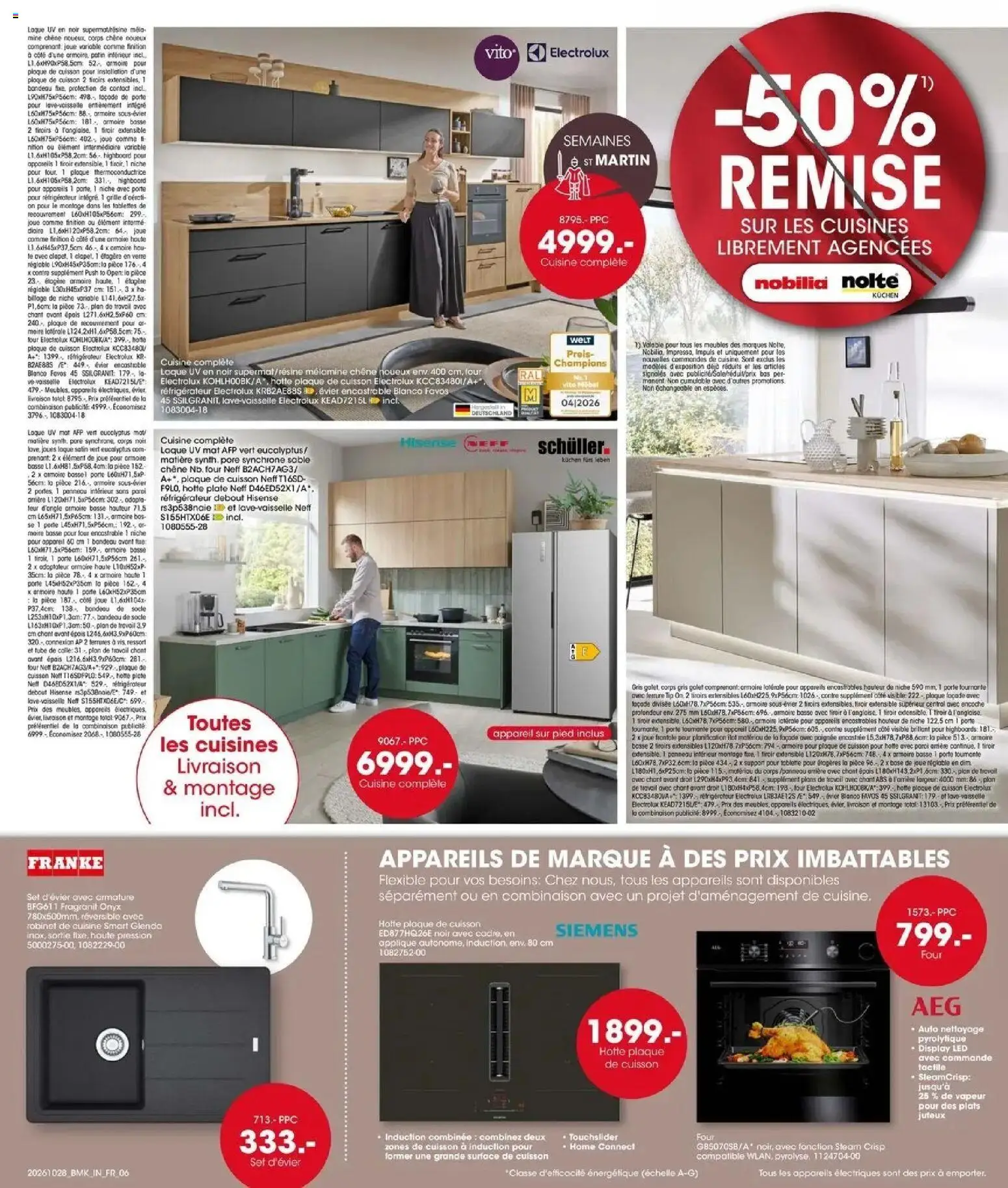 Prévisualisation de Möbel Martin: Offres hebdomadaires du magasin Möbel Martin formulaire valide 28/10/2026 - Tablette, Plaque de cuisson, Sable, Étagère, Combinaison, Colle, Laque, Robinet de cuisine