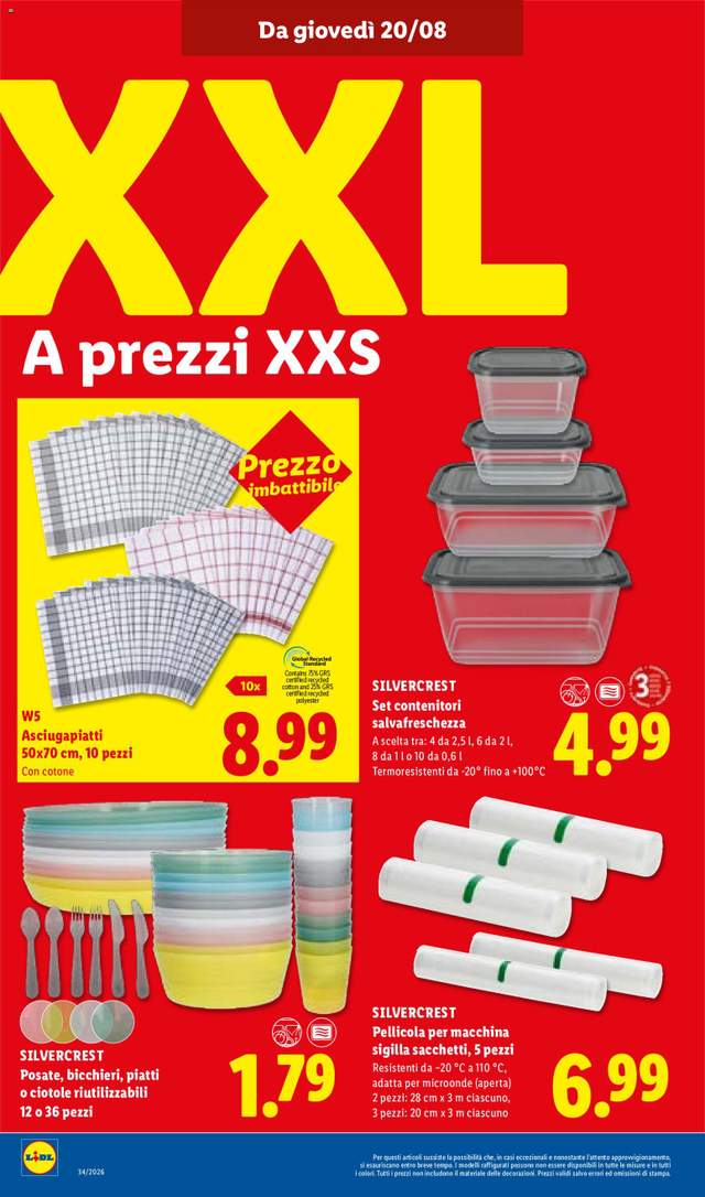 Nuovo volantino Lidl dal 20/08