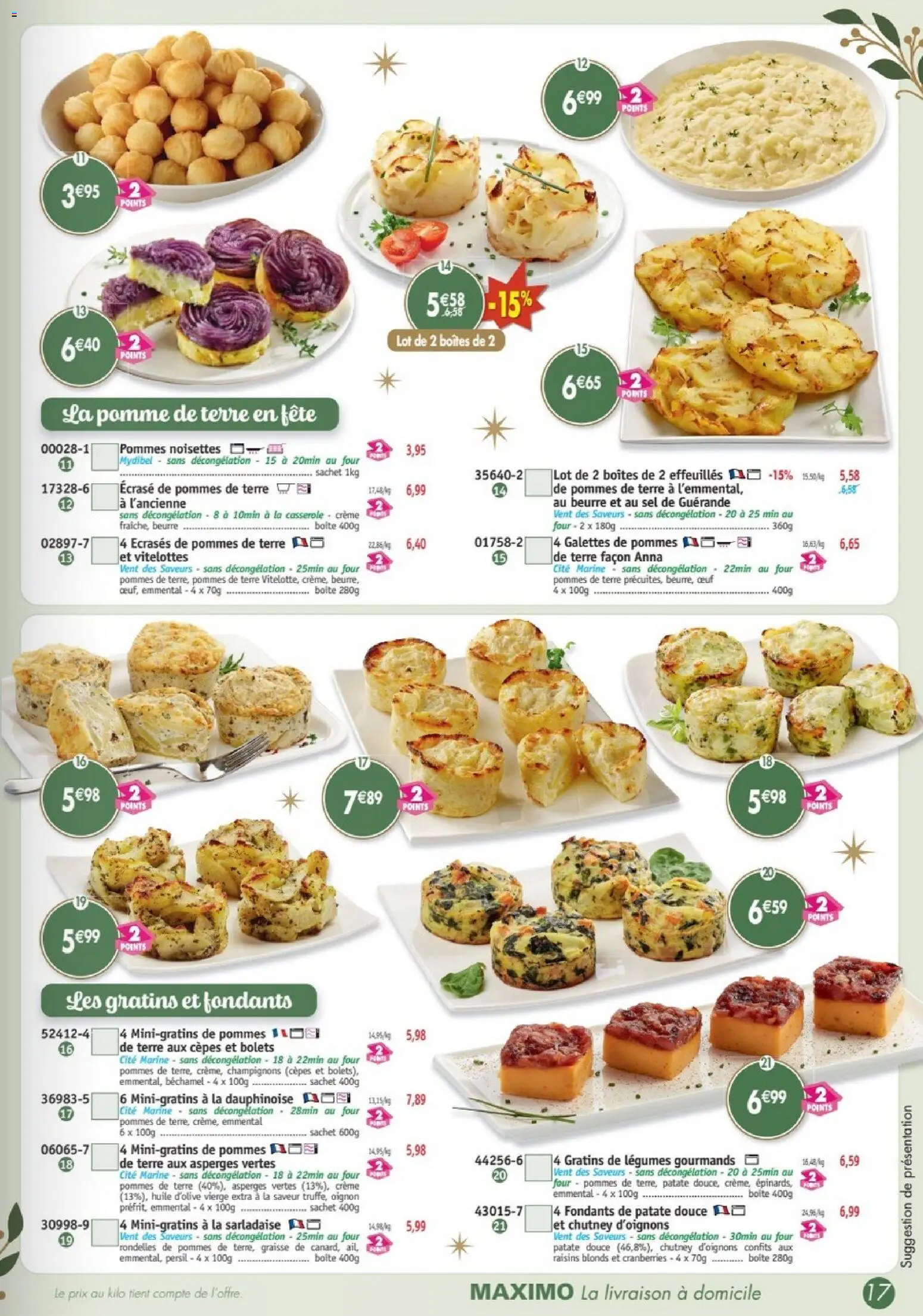 Prévisualisation de Maximo catalogue du magasin Maximo formulaire valide 26/10/2026 - Béchamel, Four, Pomme de terre, Asperges, Crème, Huile, Pommes, Huile d'olive vierge extra