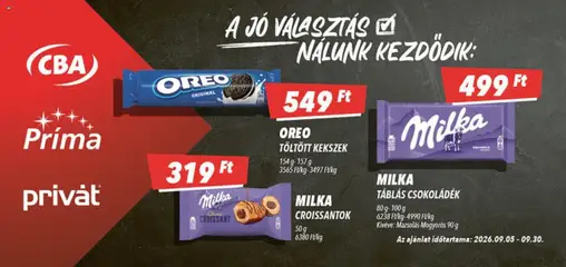CBA Príma - CBA Príma akciós újság megtekintése, amely érvényes 2026.09.05.-től