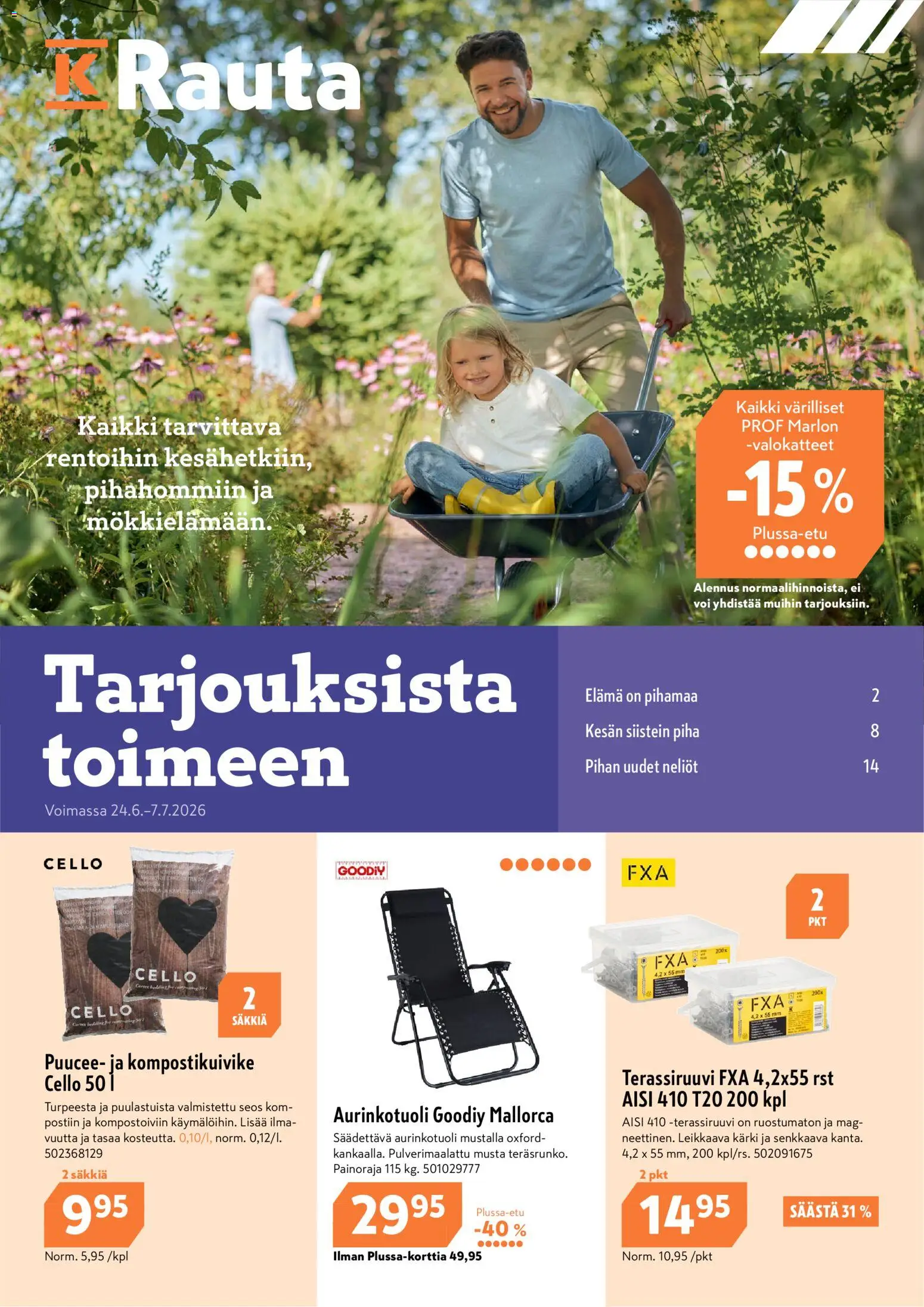 Kaupan K-Rauta K-Rauta tarjoukset esikatselu, voimassa 24/06/2026 - Aurinkotuoli, Voi