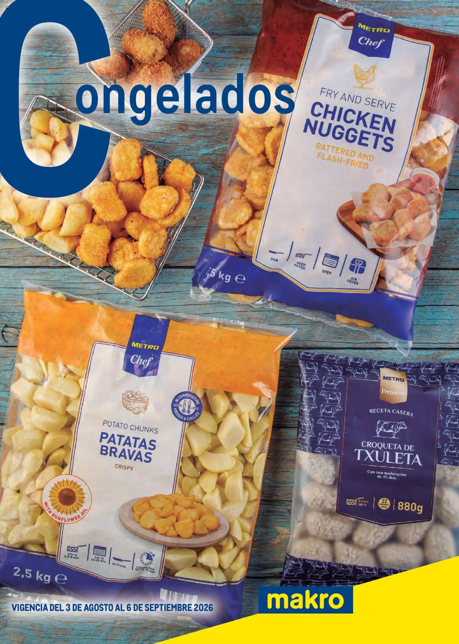 Vista previa del folleto de la tienda Makro válido desde el 03/08/2026 - Patatas, Nuggets