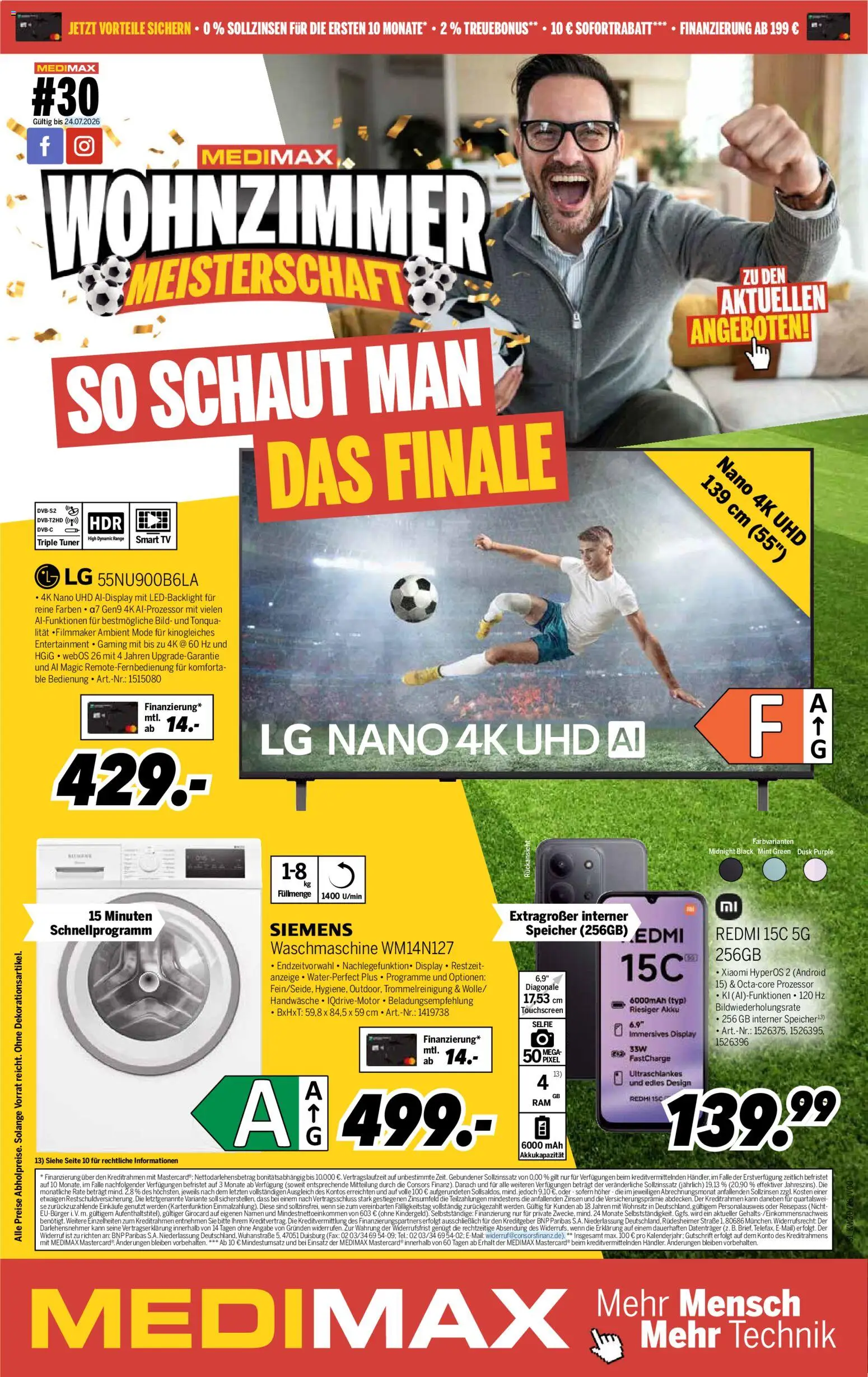 Vorschau von dem Prospekt des Geschäftes Medimax, gültig ab dem 18.07.2026 - Xiaomi, Waschmaschine, TV, Siemens, LG, Smart TV