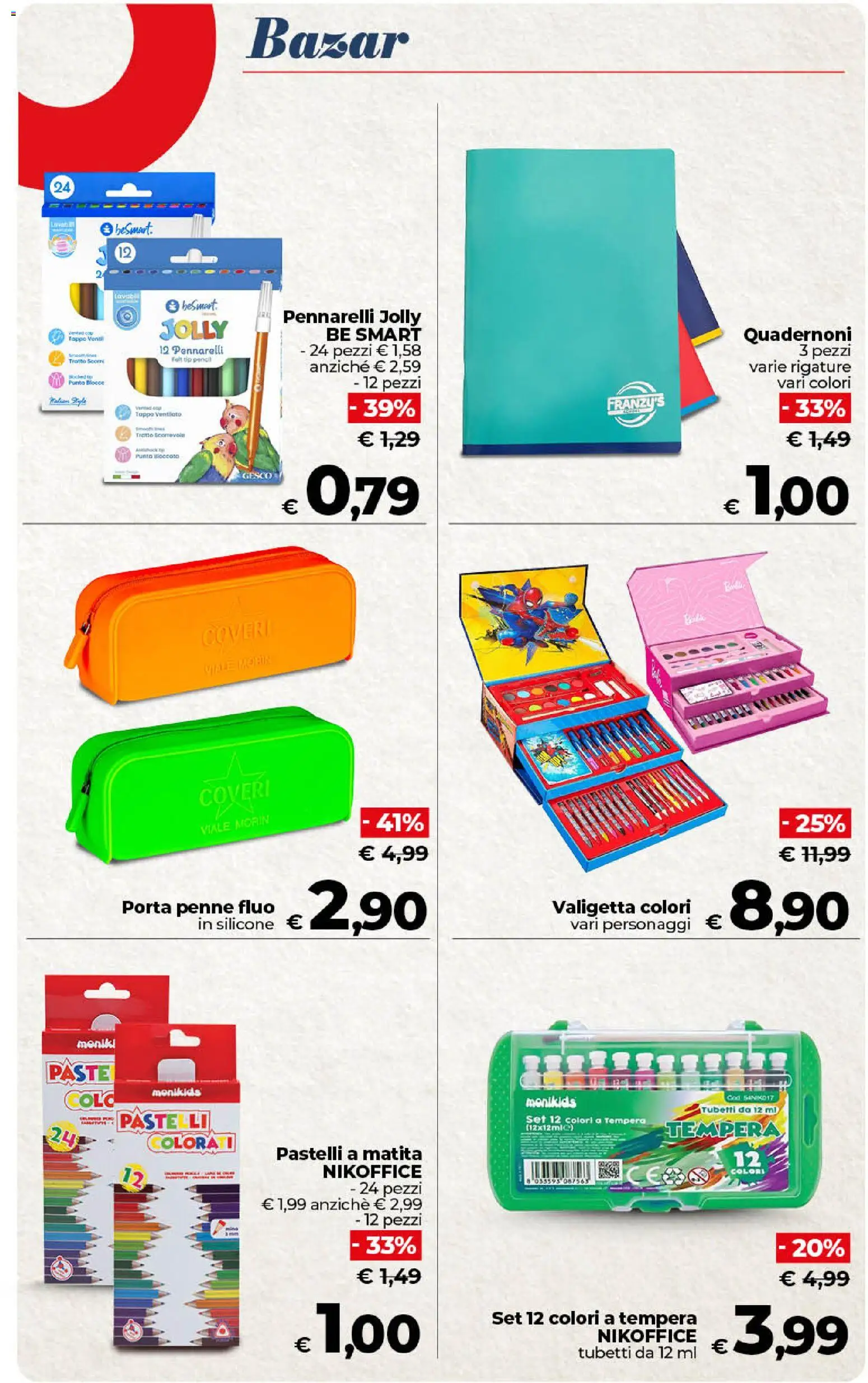 Anteprima dell'opuscolo COOP volantino Superstore Sicilia dal negozio COOP valido da 01/09/2026 - Penne, Porta, Pennarelli, Silicone, Pastelli, Valigetta