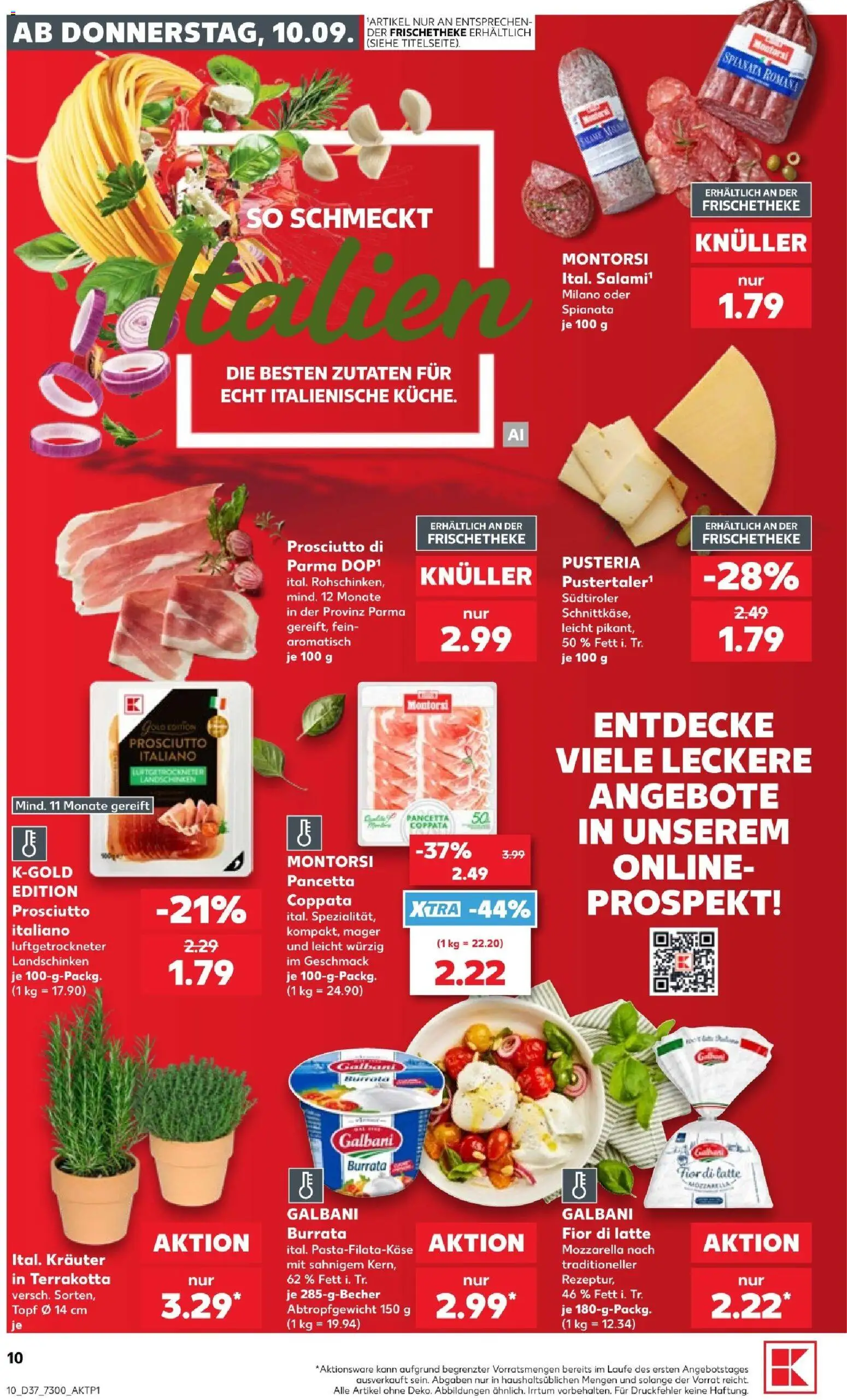 Vorschau von dem Prospekt des Geschäftes Kaufland, gültig ab dem 10.09.2026 - Burrata, Mozzarella