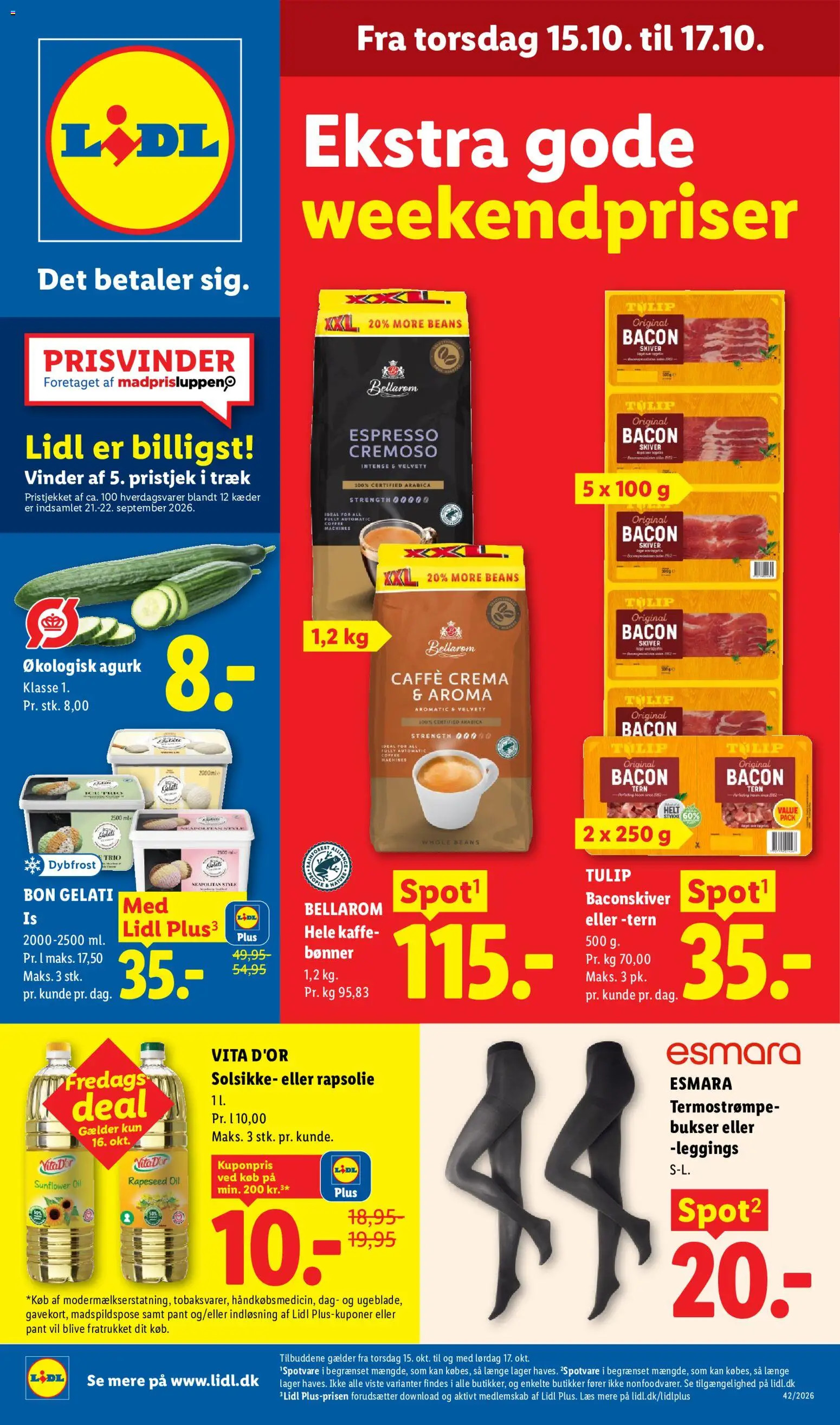 Eksempel på tilbudsavis Lidl - Tilbudsavis fra butik Lidl gyldig fra 11/10/2026 - Kaffe, Is, Bukser, Bønner, Rapsolie, Leggings, Tights, Søm