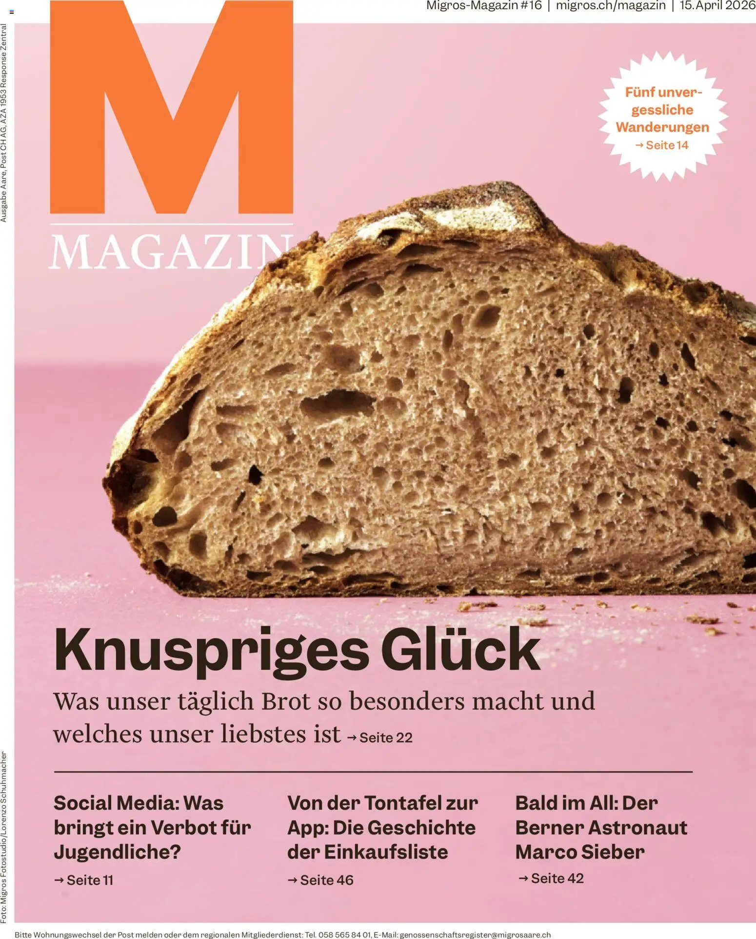Vorschau des Merkblatts Migros aktionen Magazin vom Shop Migros gültig von 15.04.2026 bis 20.04.2026 - Brot, Magazin