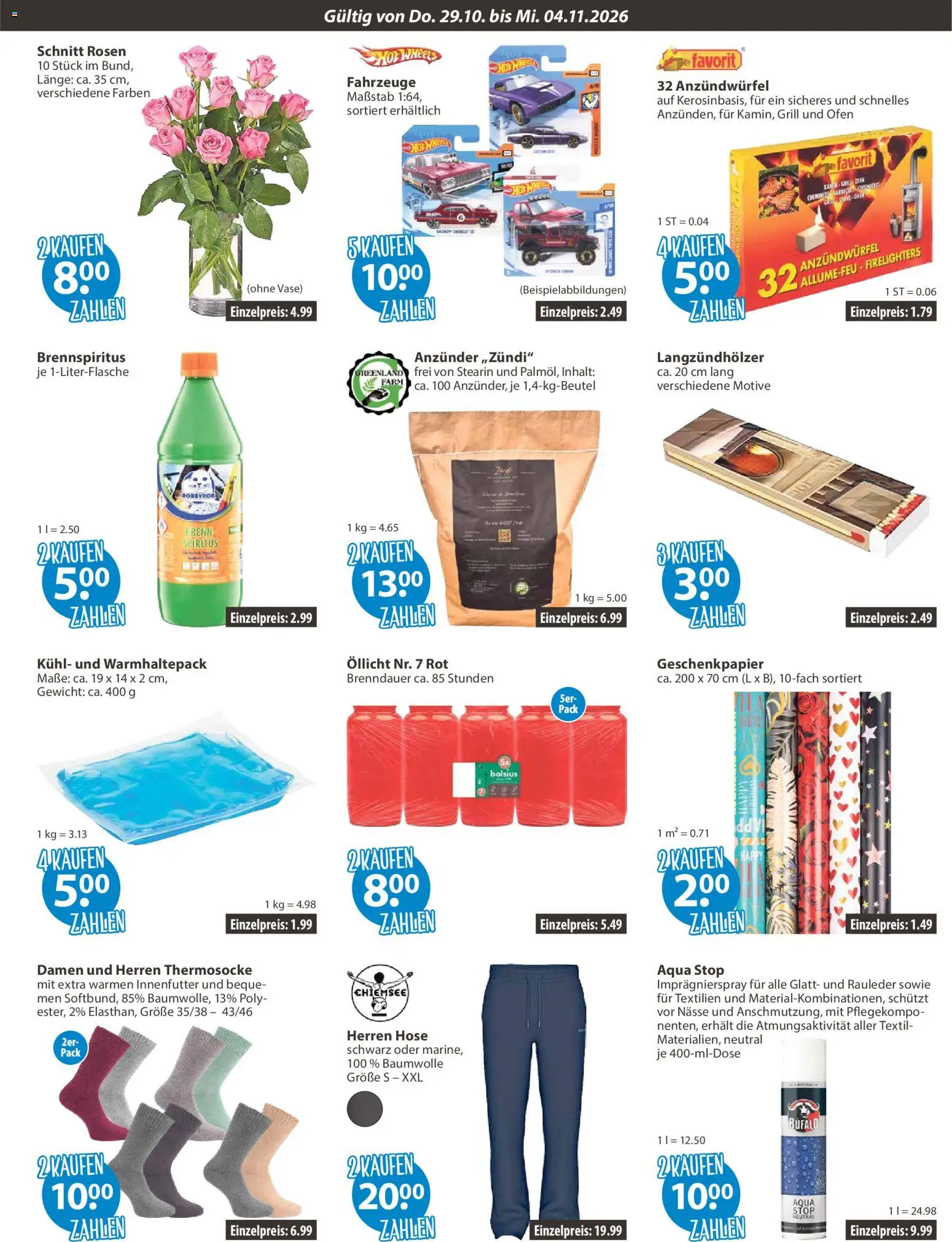 Vorschau von dem Prospekt des Geschäftes V-Markt, gültig ab dem 29.10.2026 - Grill, Ofen, Hose, Vase, Gewicht