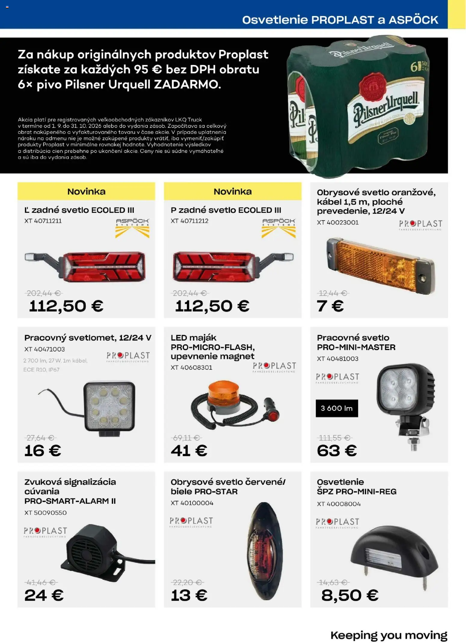 Náhľad Auto Kelly letáku platného od 01.09.2026 - Pivo, Pilsner Urquell, Led, Svetlo, Osvetlenie, Kábel