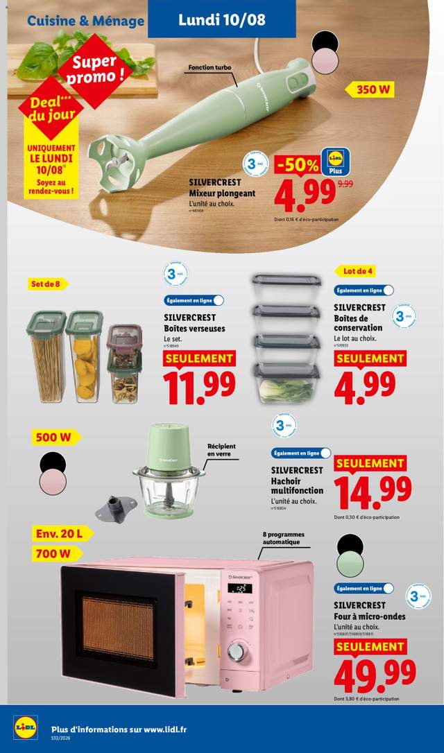 Nouveau catalogue Lidl à partir du 06/08