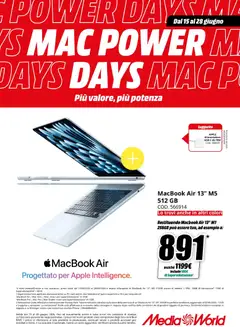 Anteprima dell'opuscolo Media World volantino Mac Power Days dal negozio Media World valido da 15/06/2026