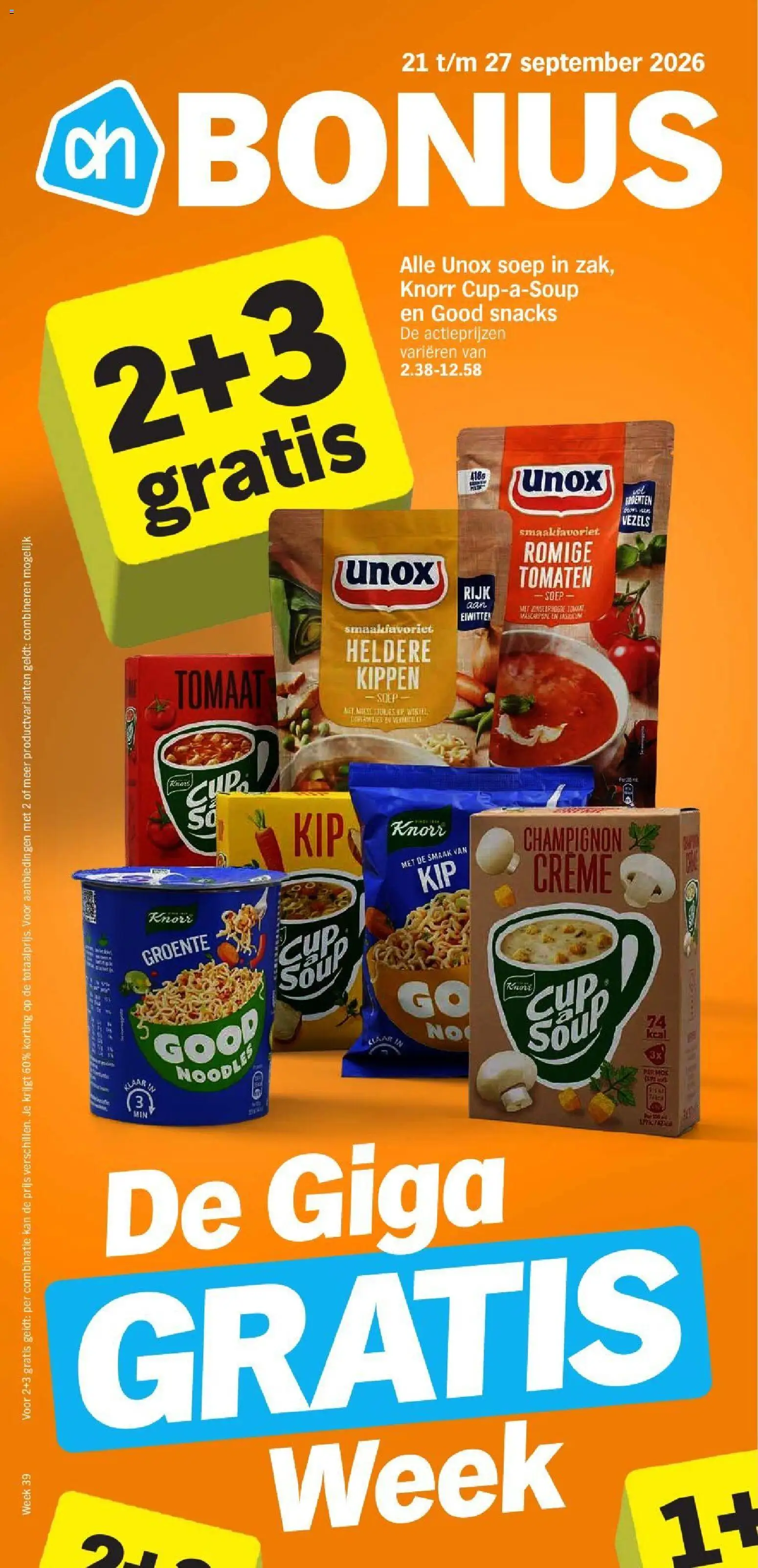 Voorbeeld van Albert Heijn folder Bonus van winkel Albert Heijn geldig vanaf 21-09-2026 - Kip, Snacks, Tomaat, Tomaten, Kan, Champignon, Kippen, Zak