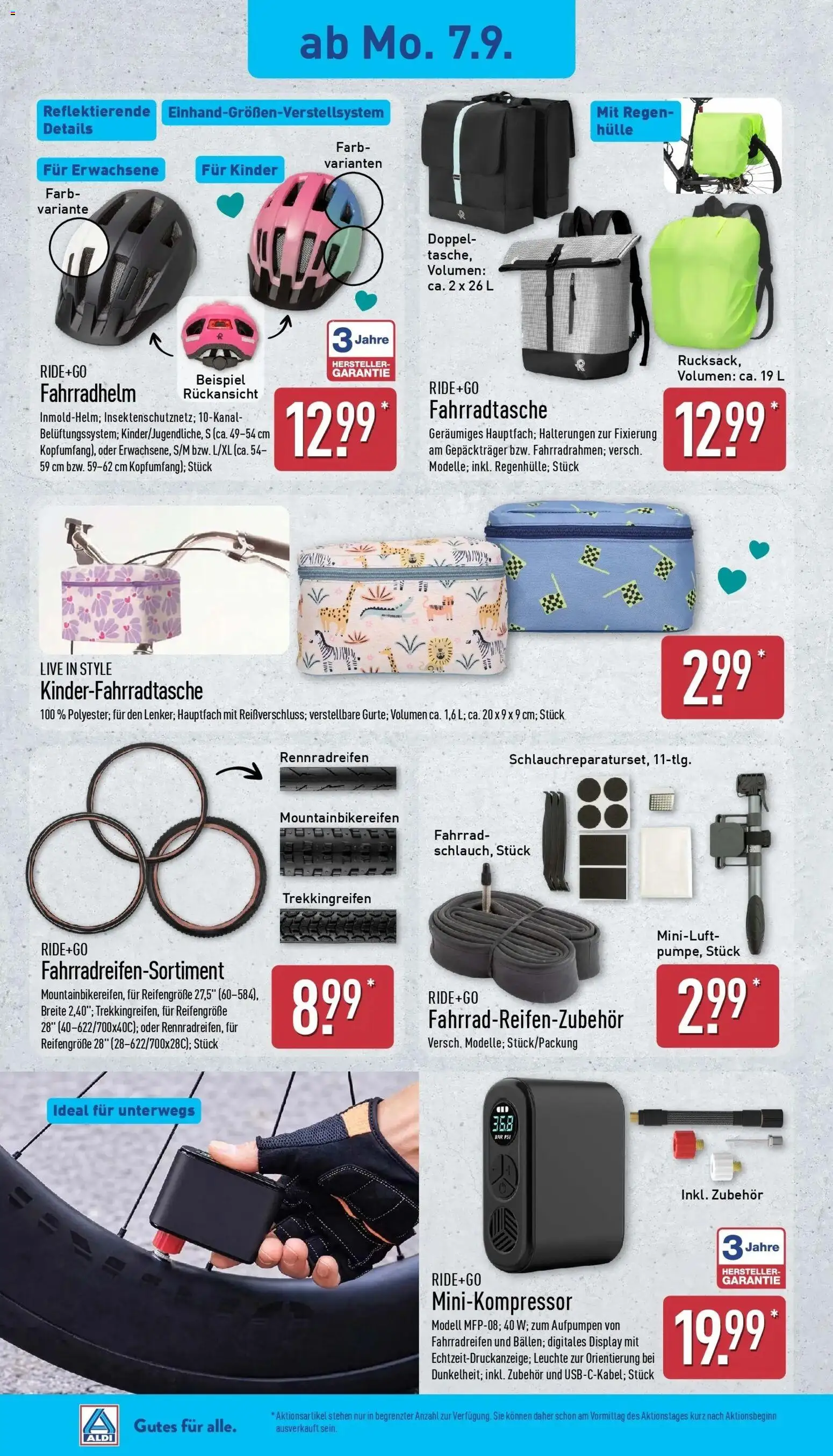 Vorschau von dem Prospekt des Geschäftes Aldi, gültig ab dem 07.09.2026 - Fahrradhelm, Hülle