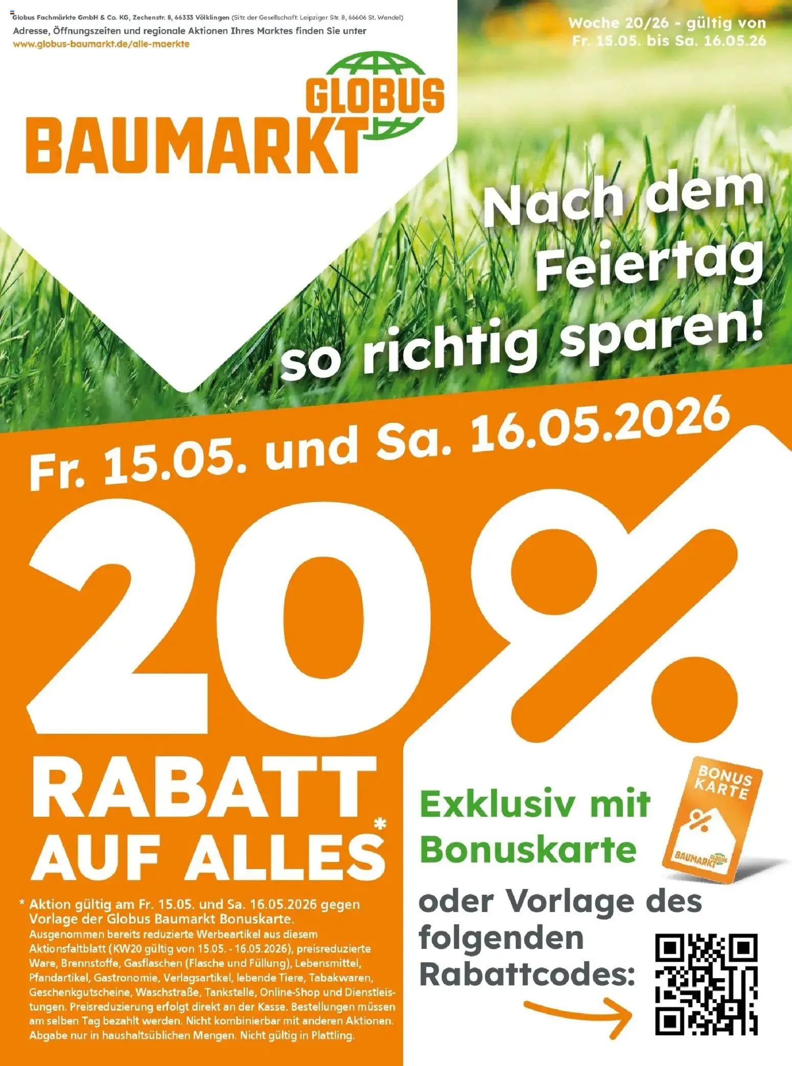 Vorschau von dem Prospekt des Geschäftes Globus Baumarkt, gültig ab dem 15.05.2026