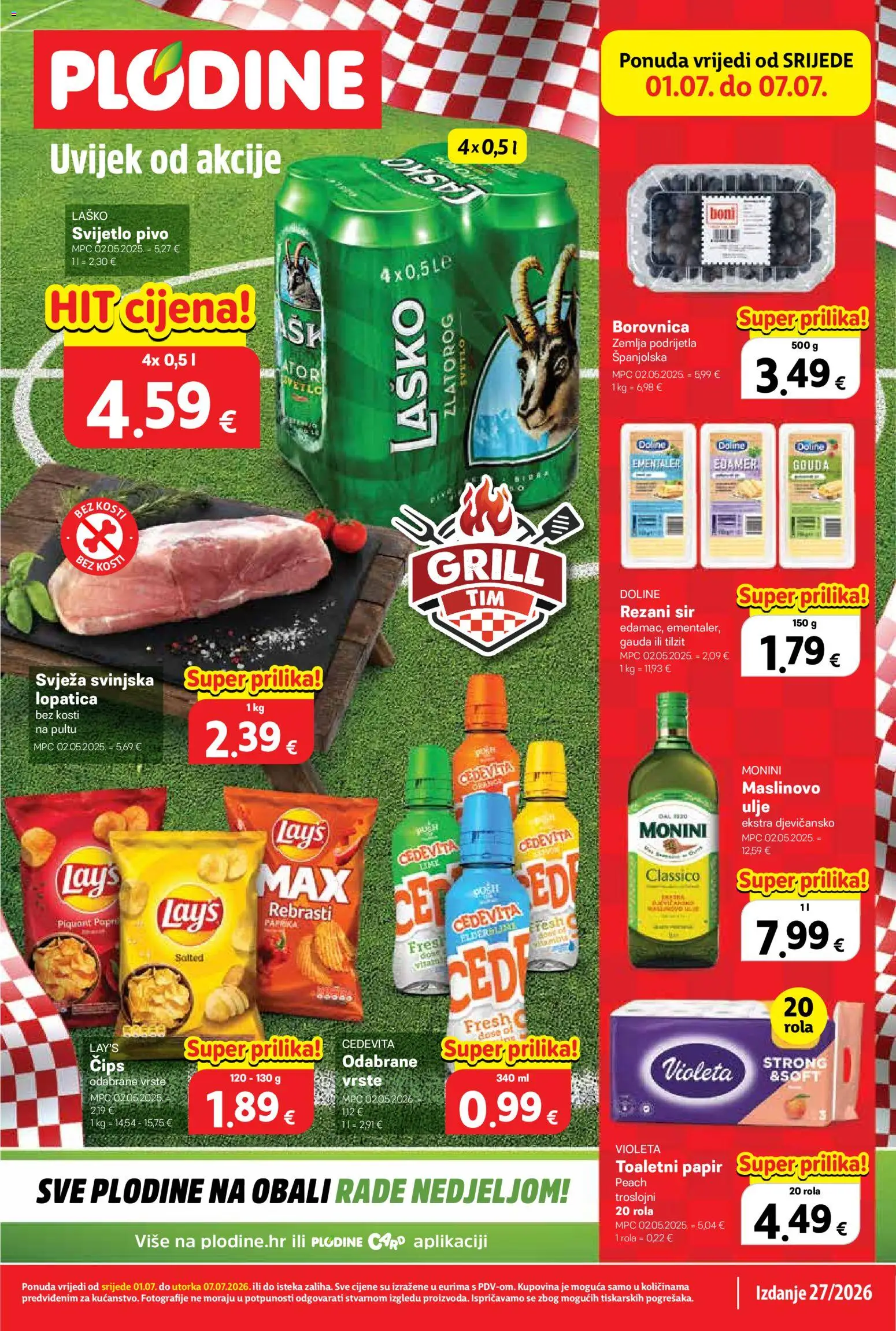 Pregled letka Plodine Katalog trgovine Plodine vrijedi od 01.07.2026