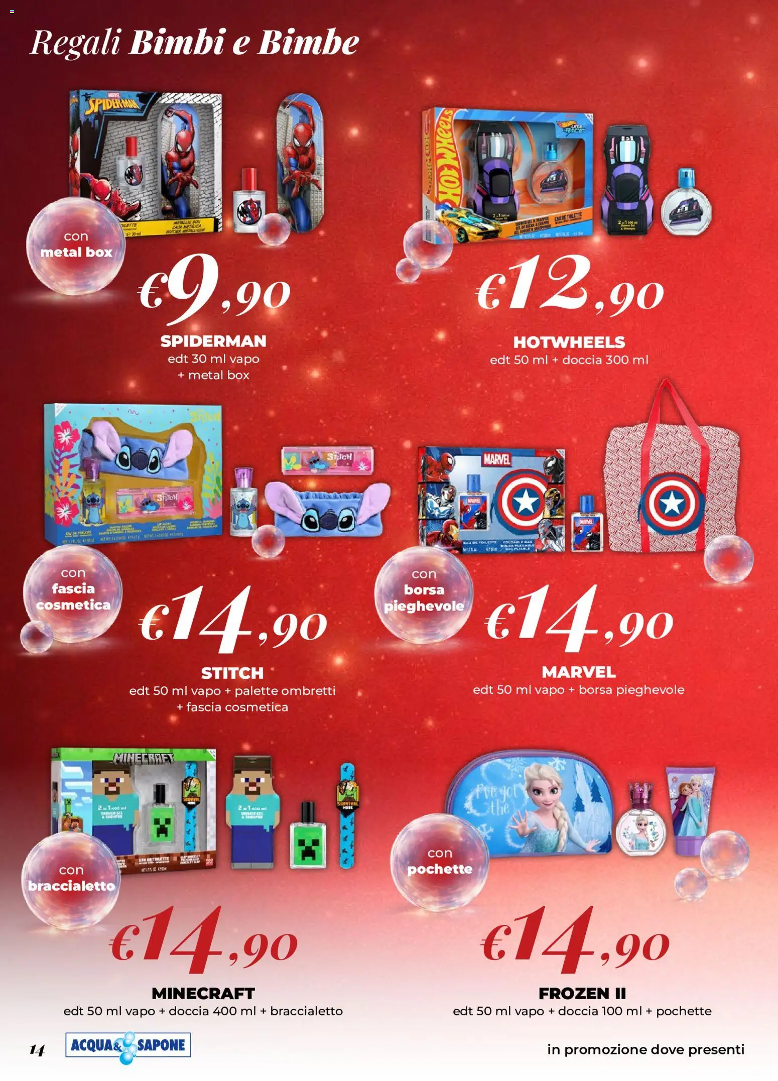 Anteprima dell'opuscolo Acqua e Sapone volantino Natale dal negozio Acqua e Sapone valido da 02/11/2026 - Borsa, Doccia, Sapone
