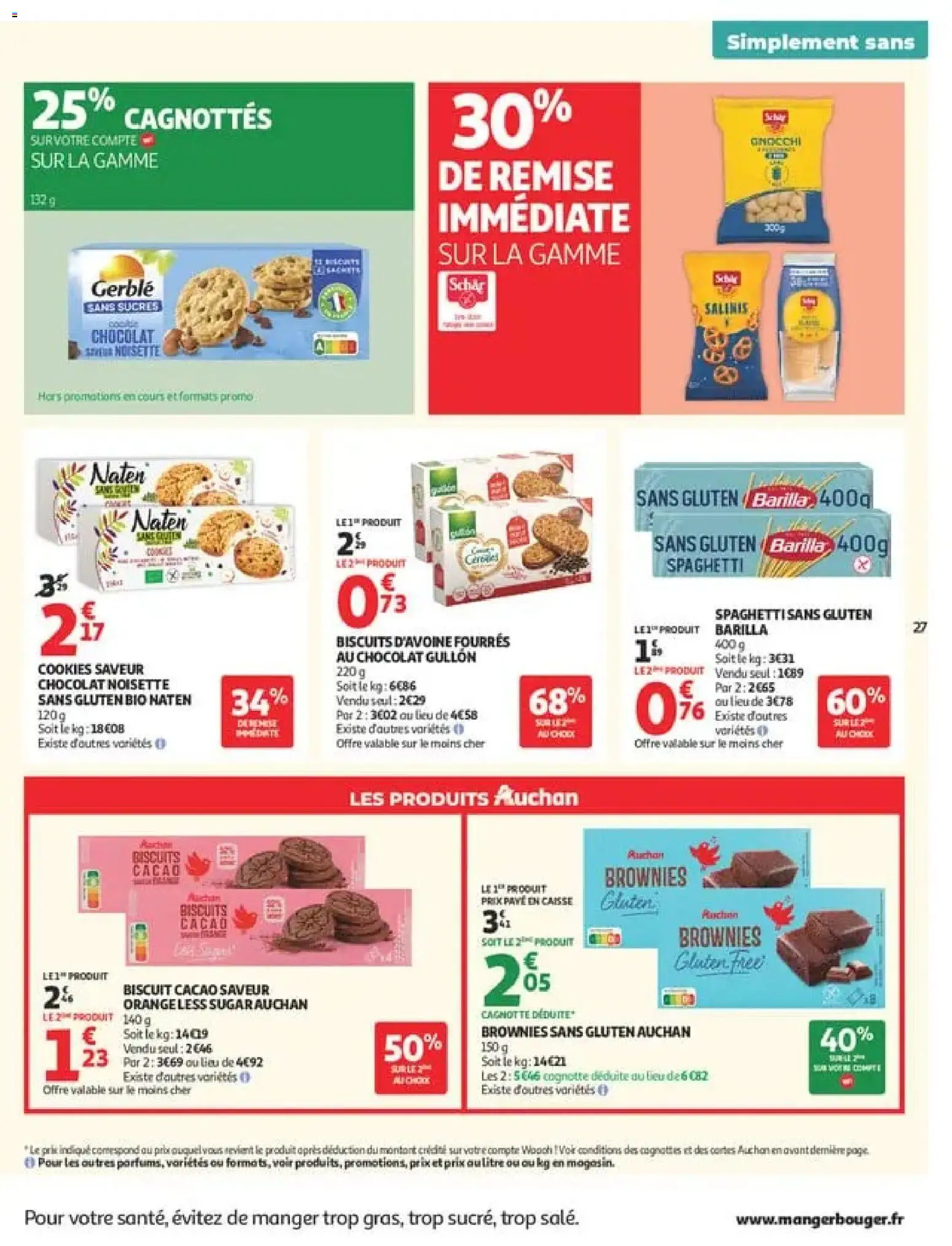 Prévisualisation de Auchan Tops rentrée supers du magasin Auchan formulaire valide 01/09/2026 - Orange, Cookies, Chocolat, Brownies, Gnocchi, Biscuits, Spaghetti, Barilla