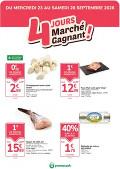 Prévisualisation de Promocash - 4 jours marché gagnant du magasin Promocash formulaire valide 23/09/2026