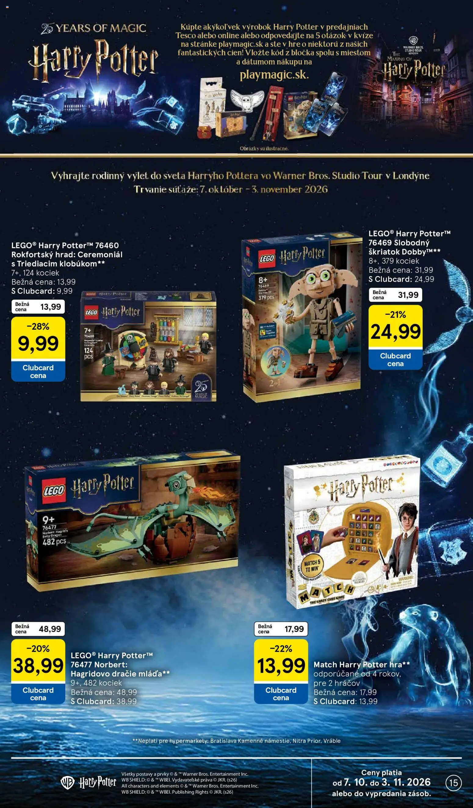 Náhľad Tesco letáku platného od 21.10.2026 - LEGO, LEGO Harry Potter, Hra
