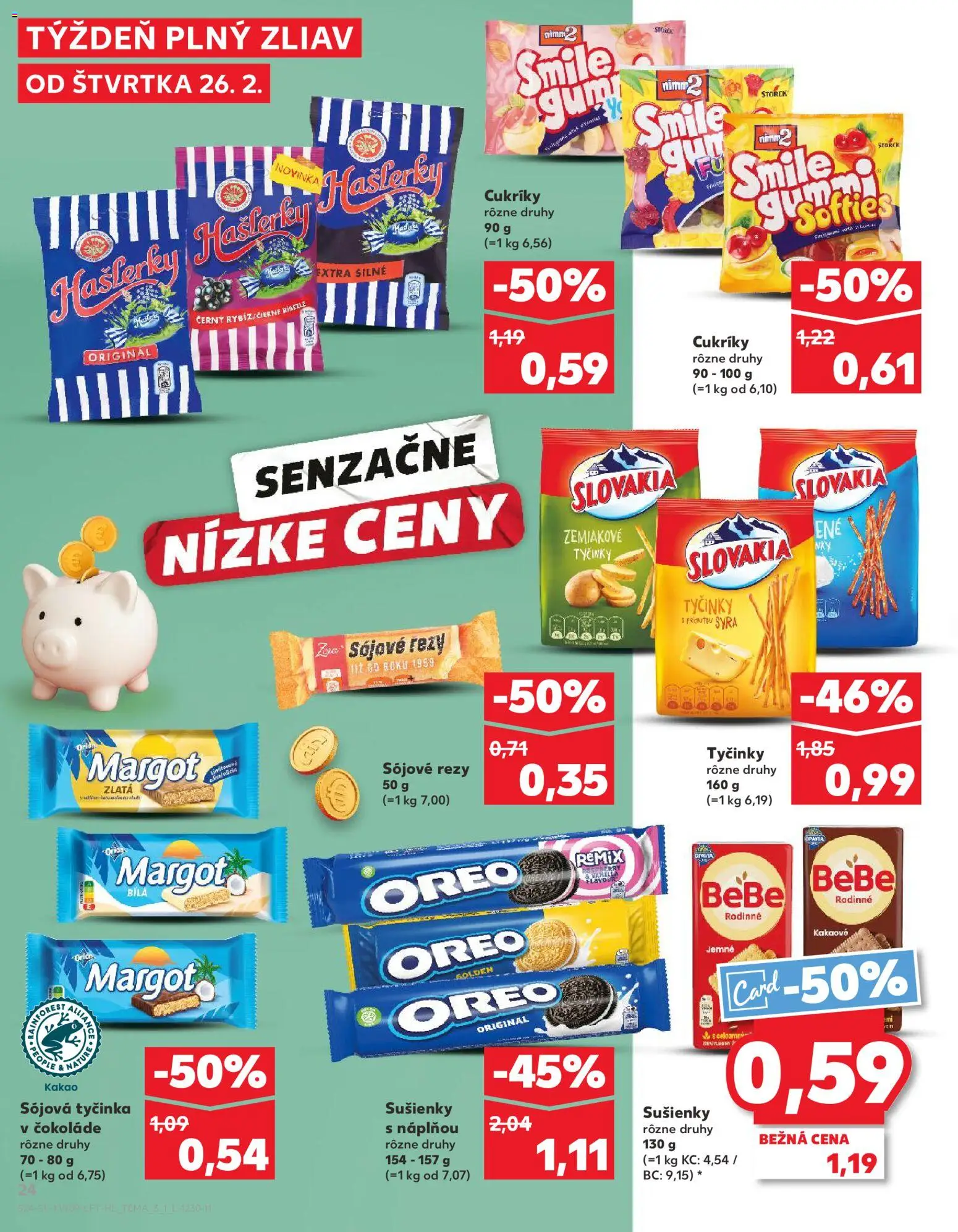 Náhľad Kaufland letáku platného od 26.02.2026 - Kakao, Oreo, Cukríky, Sušienky