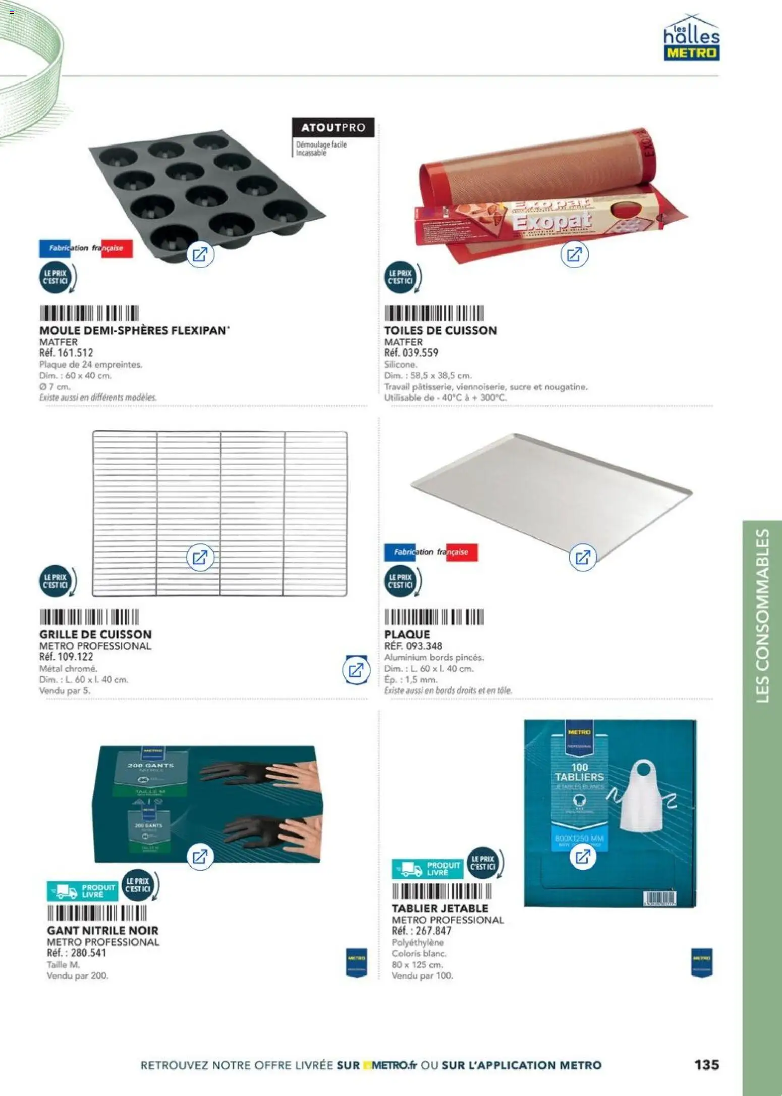 Prévisualisation de Boulangers Pâtissiers du magasin METRO formulaire valide 30/04/2026 - Livre, Gants, Sucre, Tablier, Grille de cuisson