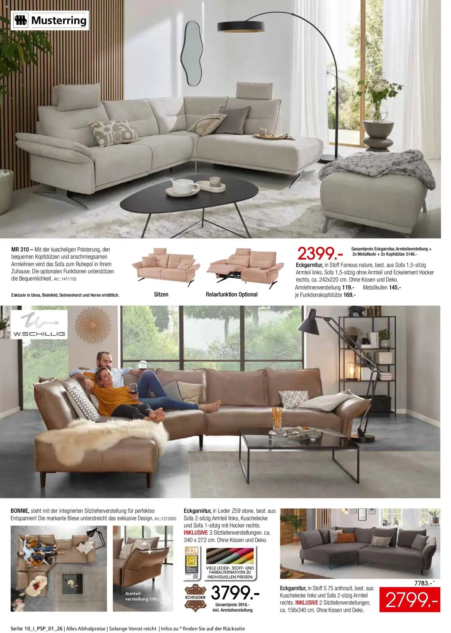 Vorschau von dem Prospekt des Geschäftes Zurbrüggen, gültig ab dem 26.10.2026 - Sofa, Kissen, Hocker