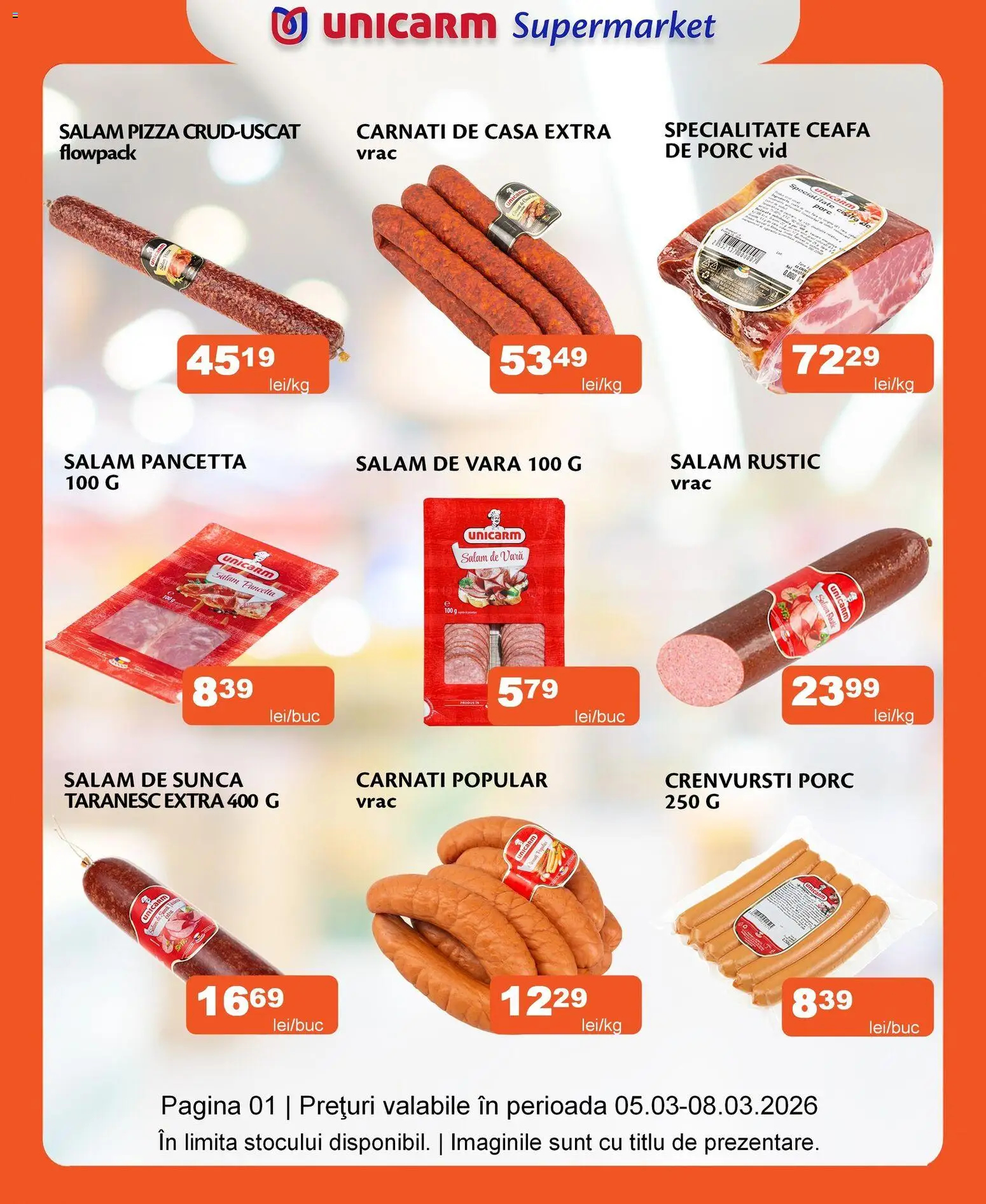 Previzualizarea de cataloage: Unicarm Unicarm Catalog valabil de la 05.03.2026 - Bucătărie, Power, Cremă, Zahăr, Premium, Perle, Serum, Saci menajeri