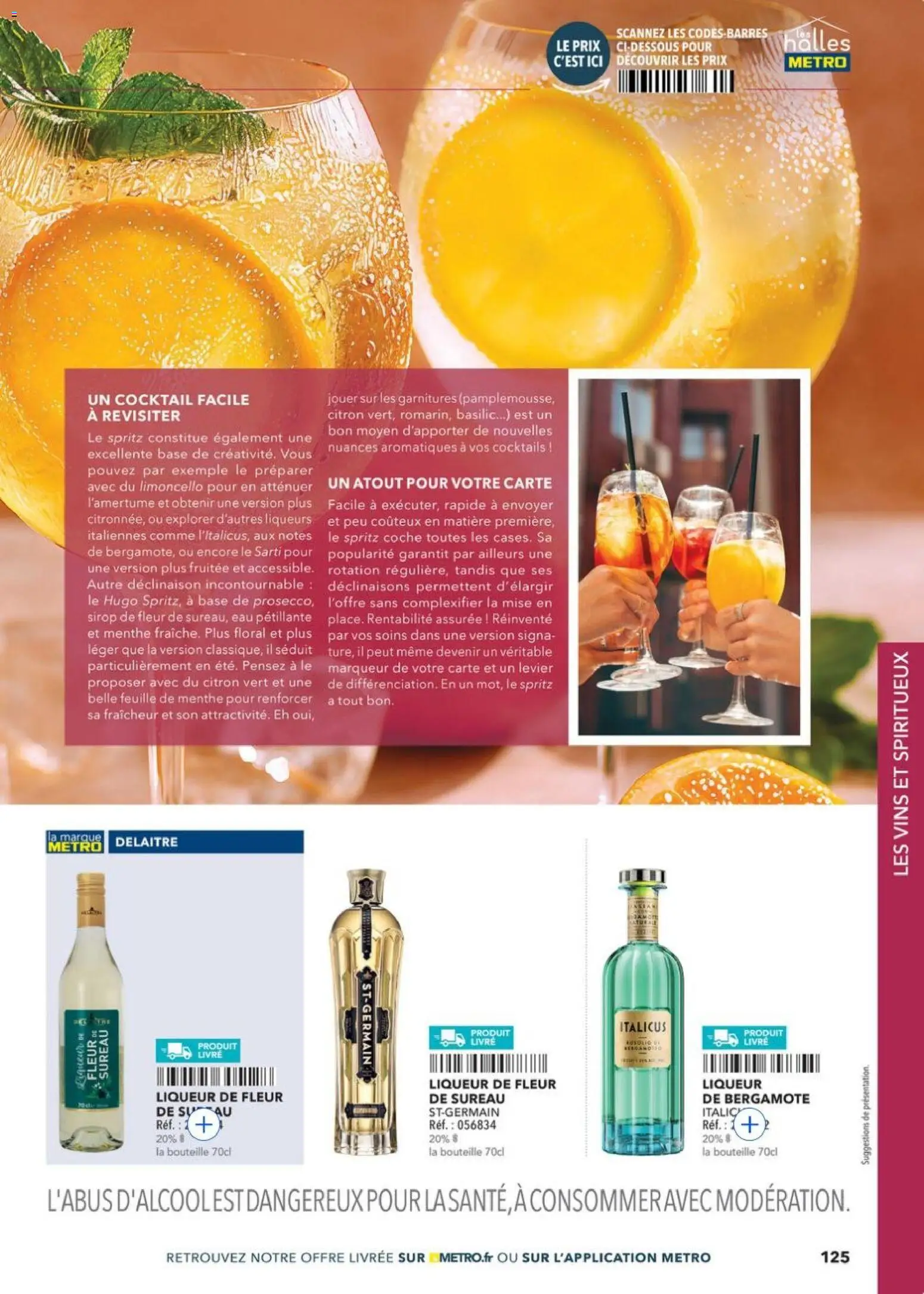 Prévisualisation de METRO - Guide Italie du magasin METRO formulaire valide 28/05/2026 - Cocktails, Livre, Bergamote, Citron, Menthe, Sirop, Liqueur, Eau pétillante