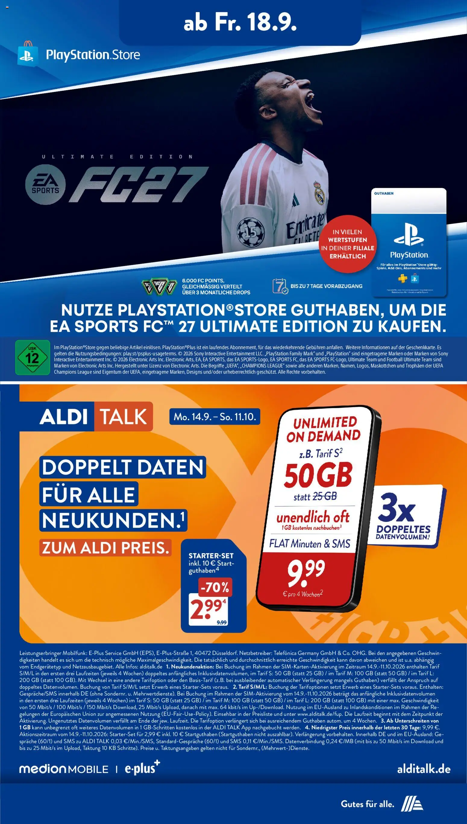 Vorschau von dem Prospekt des Geschäftes Aldi Süd, gültig ab dem 14.09.2026