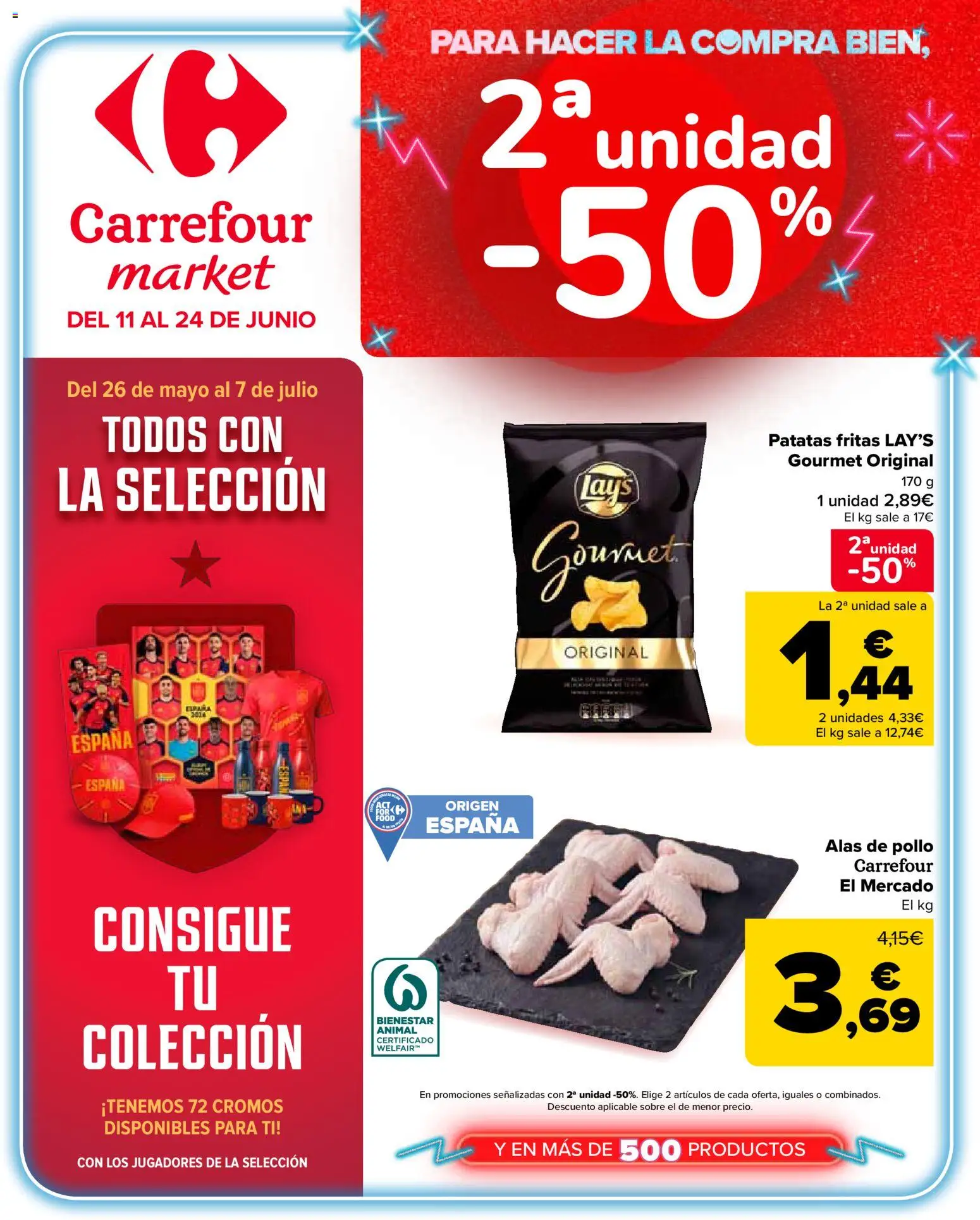 Vista previa del folleto de la tienda Carrefour Market válido desde el 11/06/2026 - Patatas, Patatas fritas, Pollo
