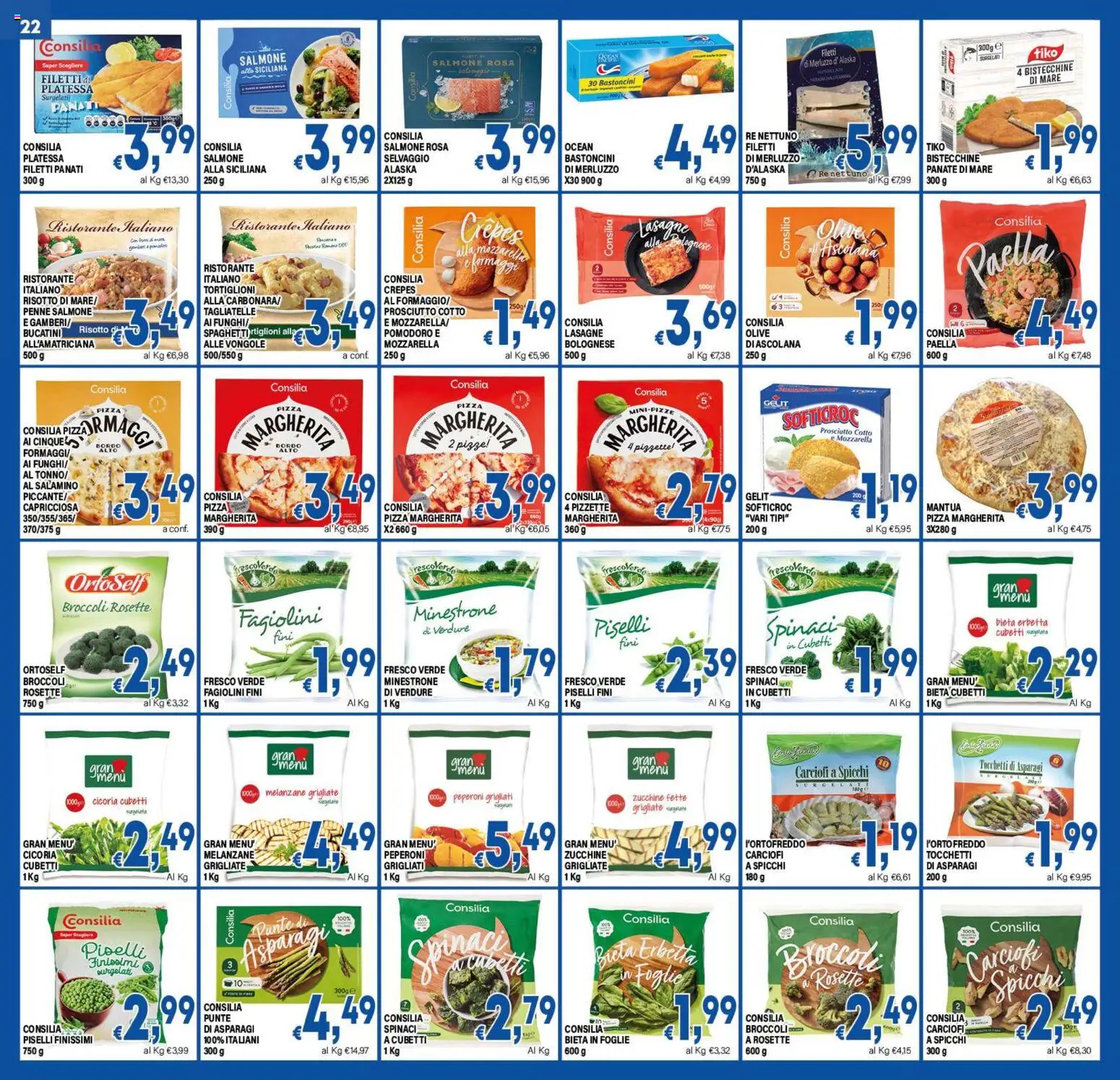 Anteprima dell'opuscolo DEM volantino Carrello Stop Rincari dal negozio DEM valido da 19/10/2026 - Pizza, Carciofi, Salmone, Mozzarella, Merluzzo, Asparagi, Prosciutto Cotto, Peperoni