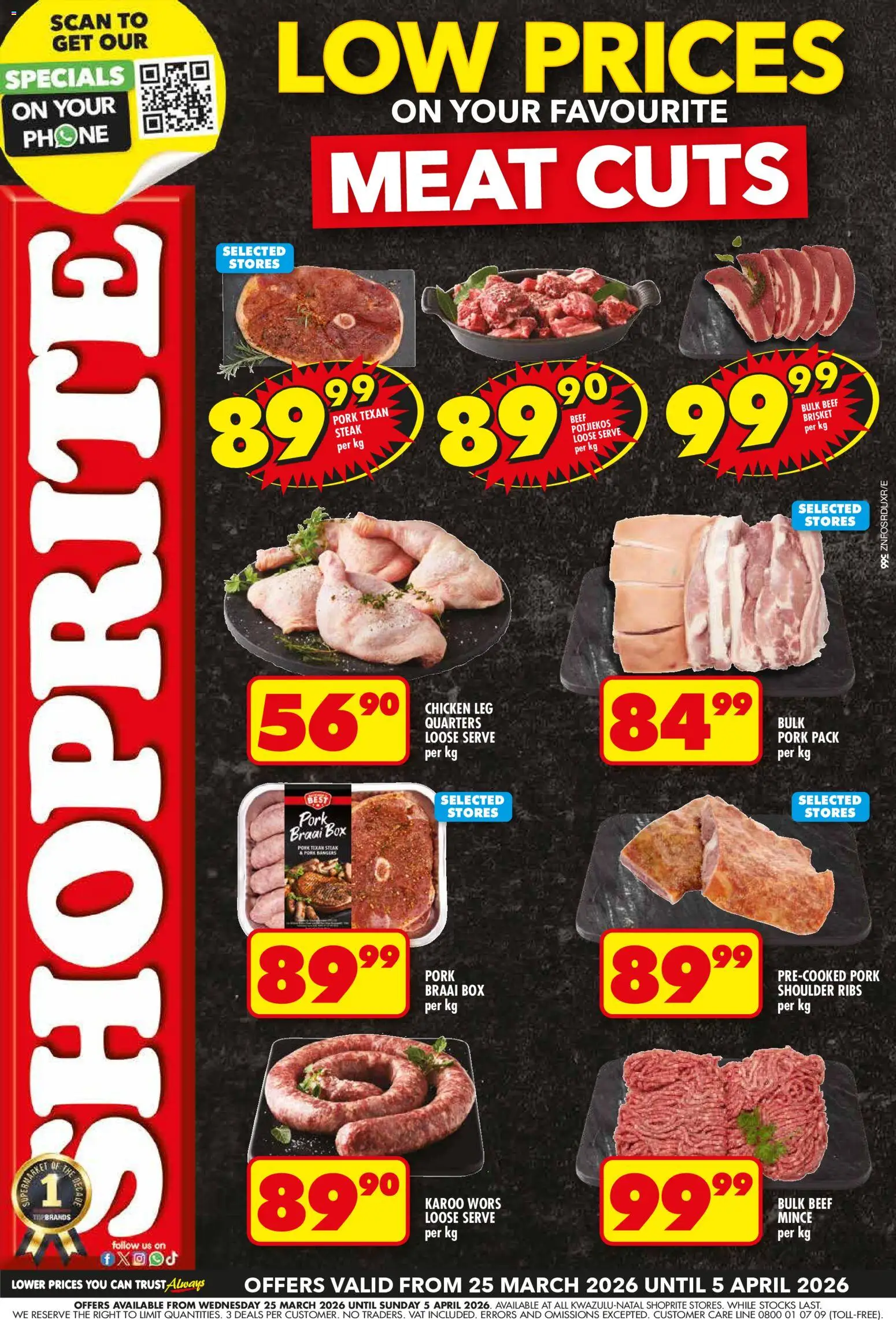 Shoprite - Kwazulu-Natal - Low Prices Meat Cuts 25/03 - 05/04/2026