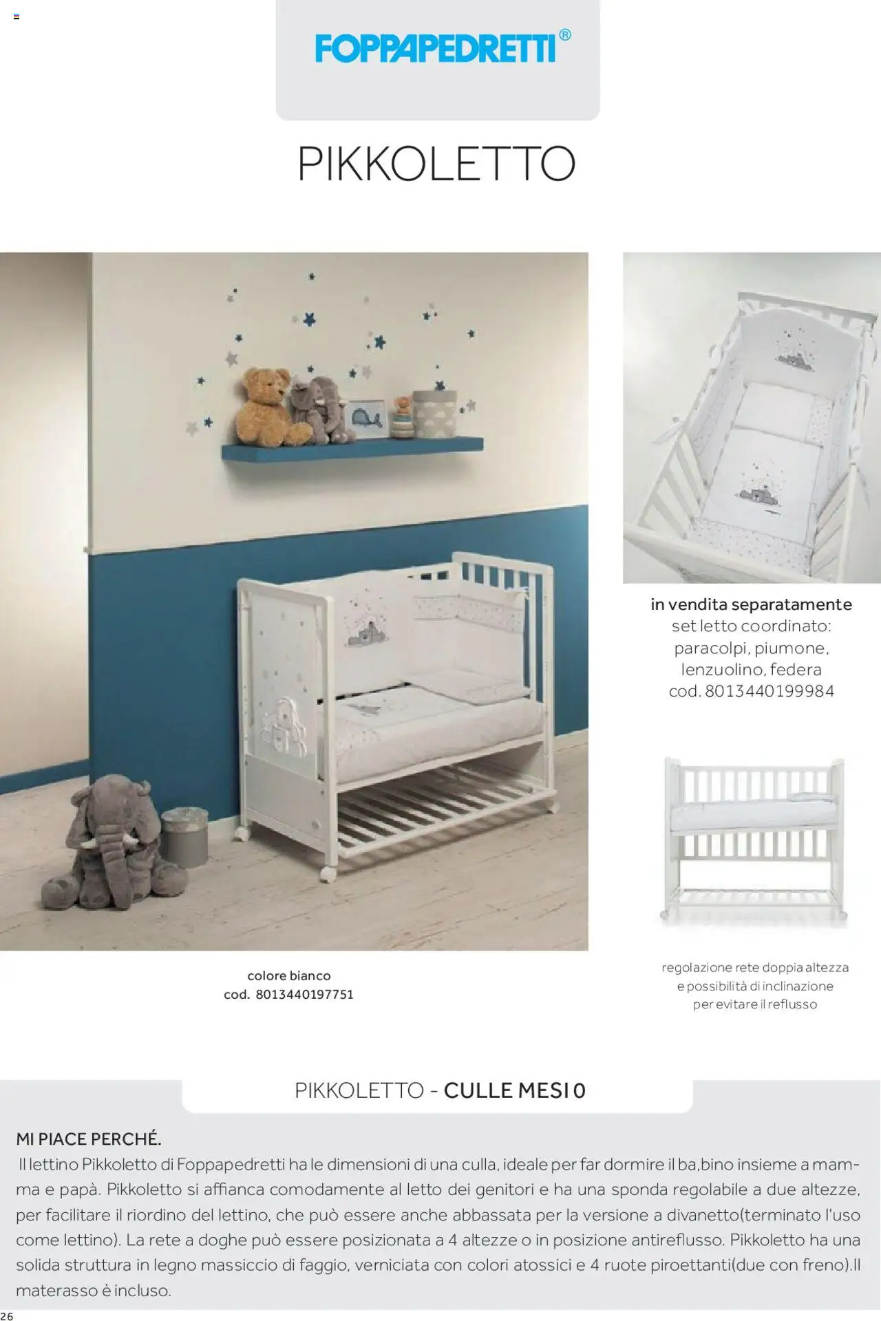 Anteprima dell'opuscolo Catalogo Camarette e Lettini dal negozio Prenatal valido da 01/01/2025 - Letto, Materasso, Lettino, Federa