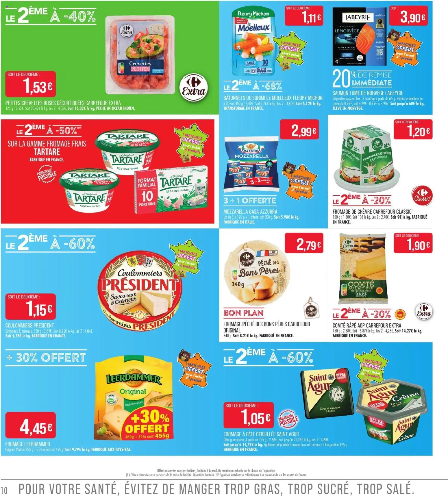 Prévisualisation de Match Supermarché prospectus du magasin Match Supermarché formulaire valide 01/09/2026 - Mozzarella, Saumon fumé, Figurines, Fromage frais, Surimi, Fromage de chèvre, Crevettes, Bâtonnets de surimi