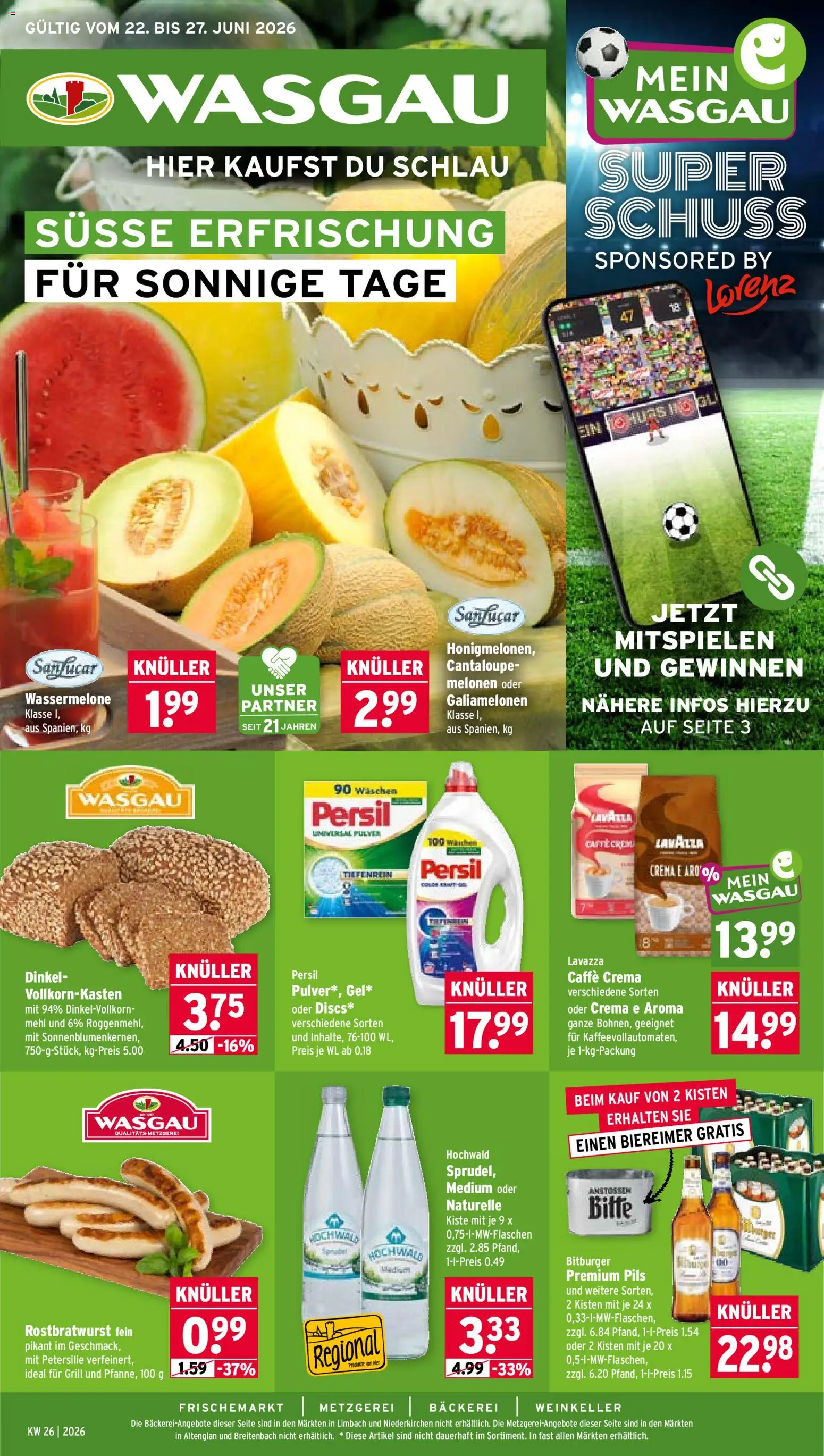 Vorschau von dem Prospekt des Geschäftes Wasgau, gültig ab dem 22.06.2026