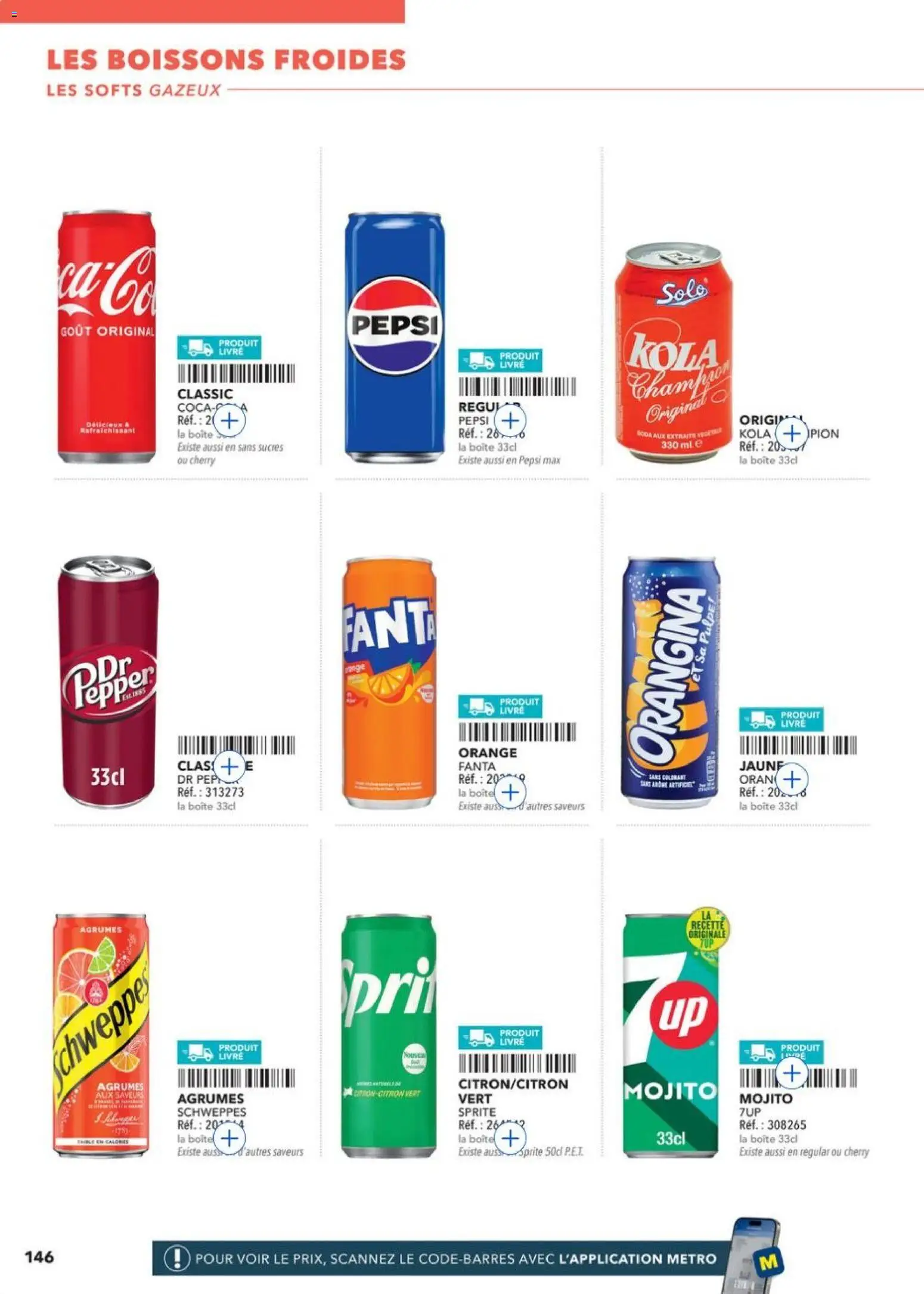 Prévisualisation de METRO - Restauration rapide du magasin METRO formulaire valide 14/04/2026 - Orange, Orangina, Fanta, Agrumes, Pepsi, Sprite, Boissons, Pepsi Max