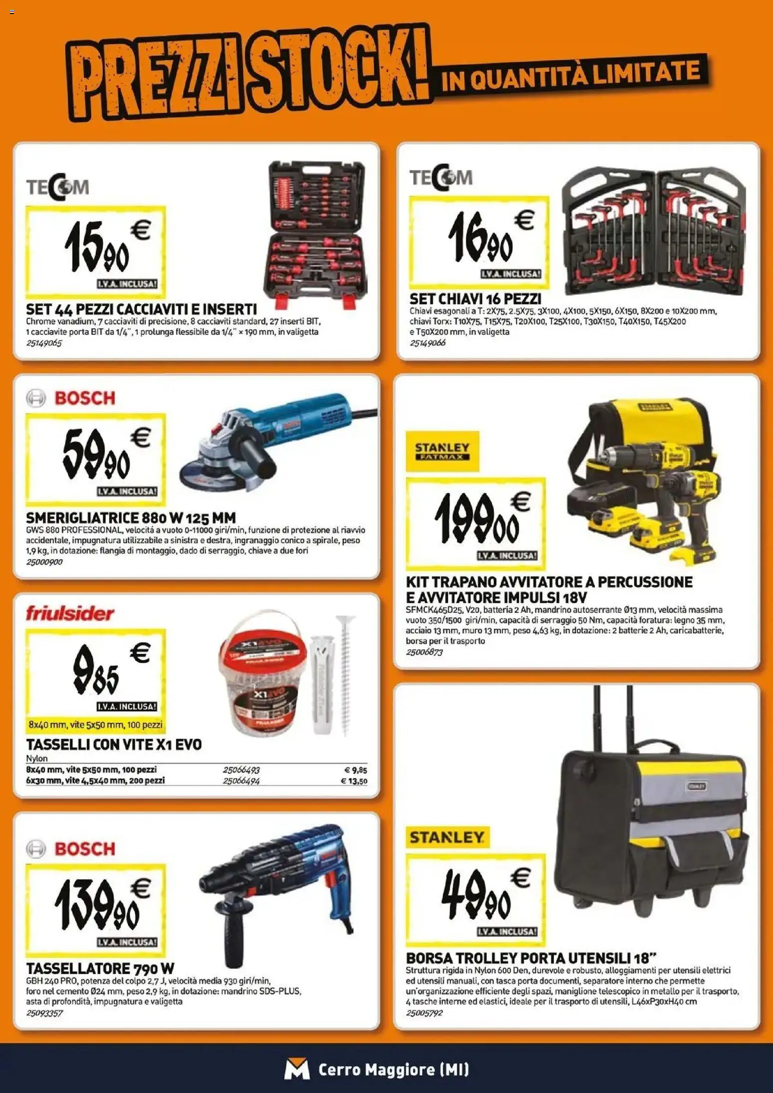 Anteprima dell'opuscolo TECNOMAT catalogo Cerro Maggiore dal negozio TECNOMAT valido da 29/10/2026 - Borsa, Batteria, Porta, Trolley, Avvitatore, Cacciavite, Batterie, Valigetta