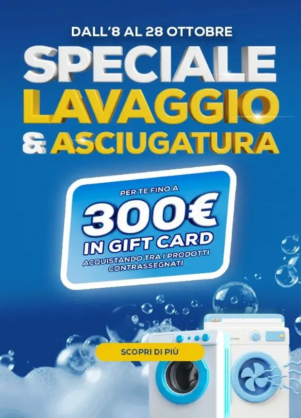 Anteprima del volantino Volantino Euronics - Speciale Lavaggio e Asciugatura valido a partire dal 08/10/2026