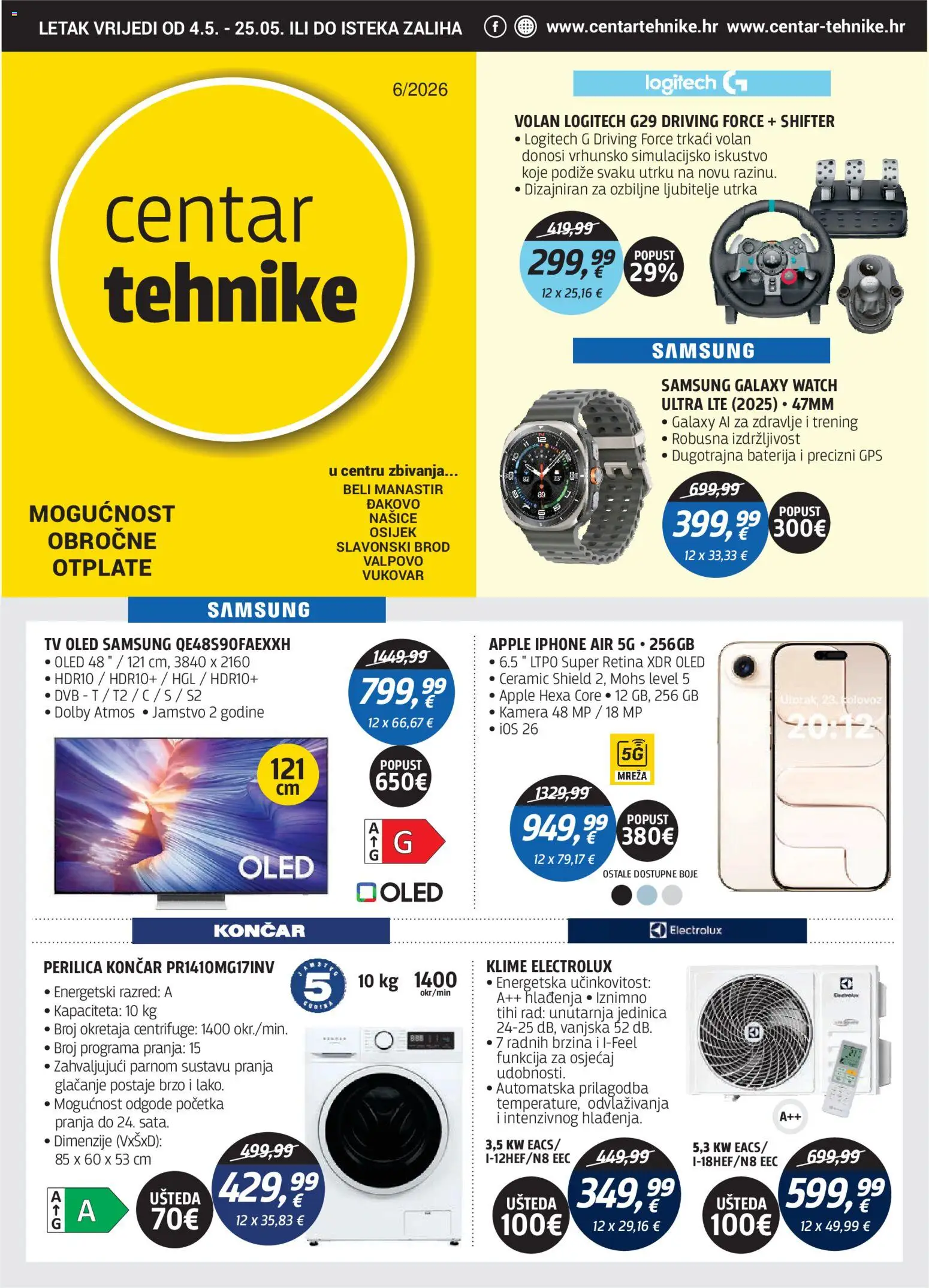 Pregled letka Centar Tehnike Katalog trgovine Centar Tehnike vrijedi od 04.05.2026