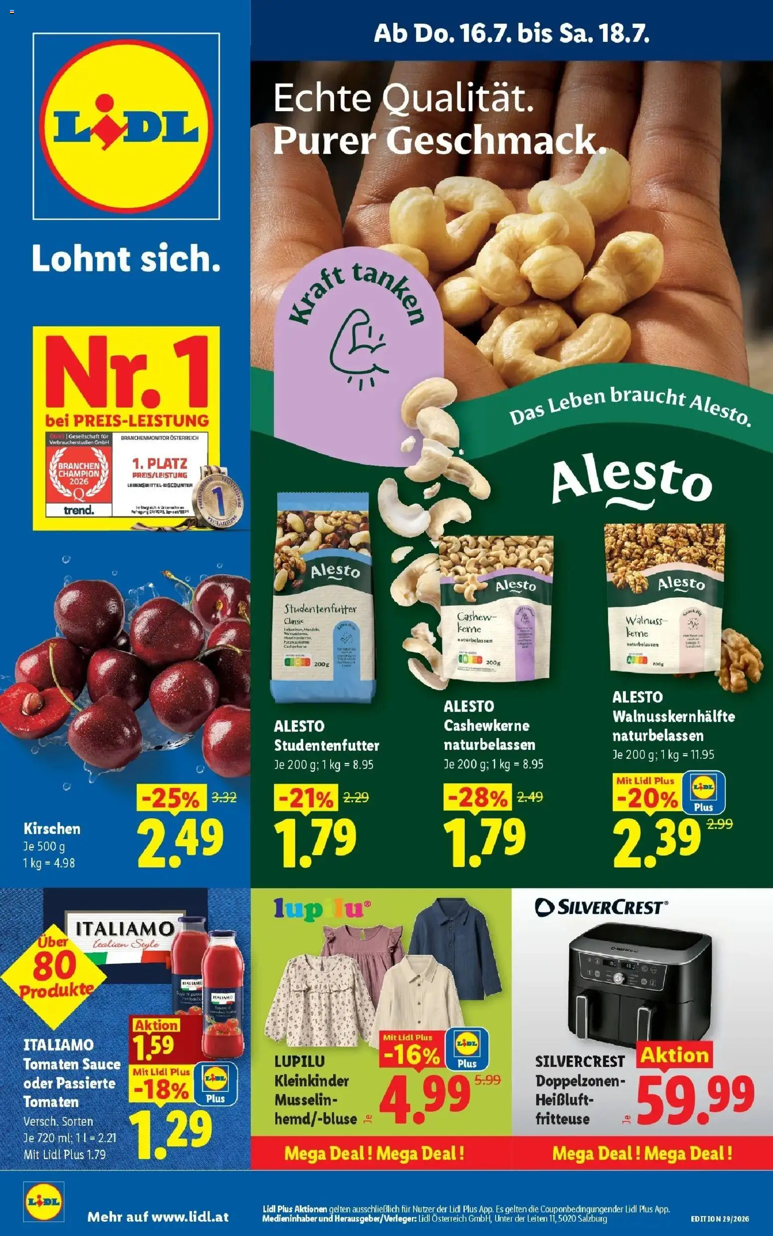 Vorschau der Angebote: Lidl Lidl Flugblatt - Jenbach, Eferding, Dornbirn gültig ab 16.07.2026
