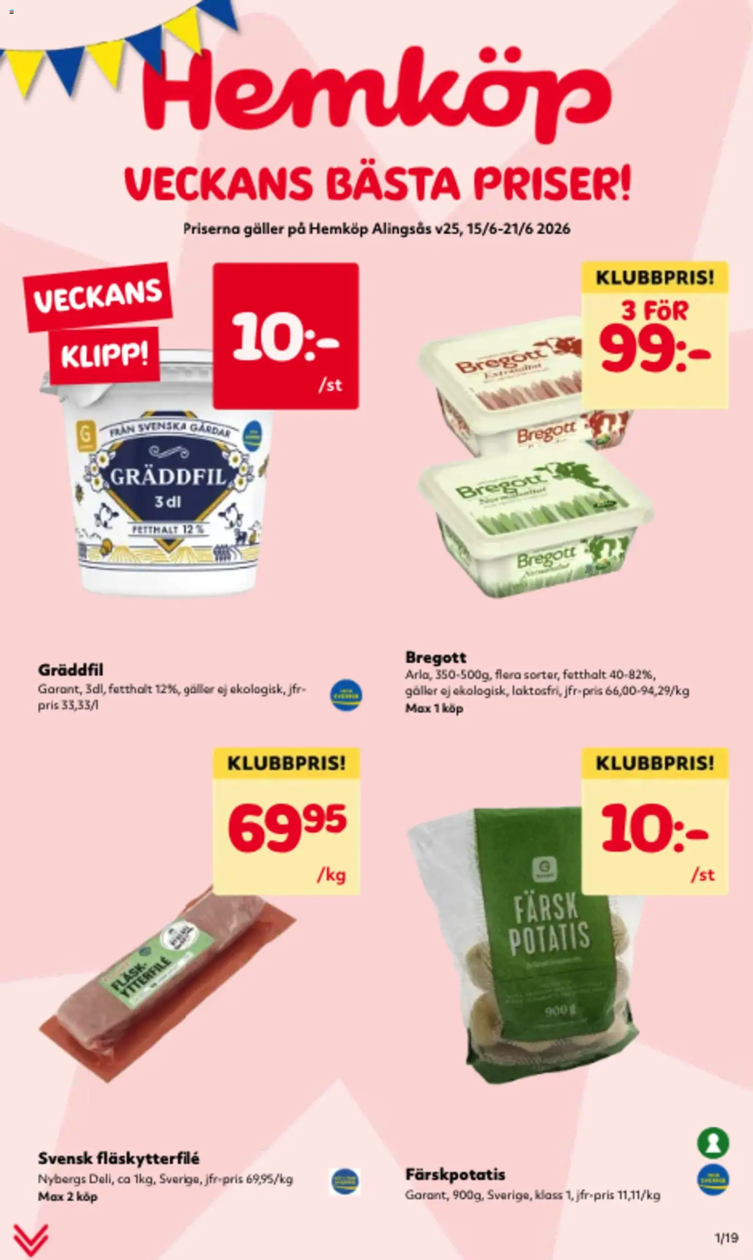 Förhandsgranska reklamblad Hemköp erbjudanden från butik Hemköp gäller från 15/06/2026