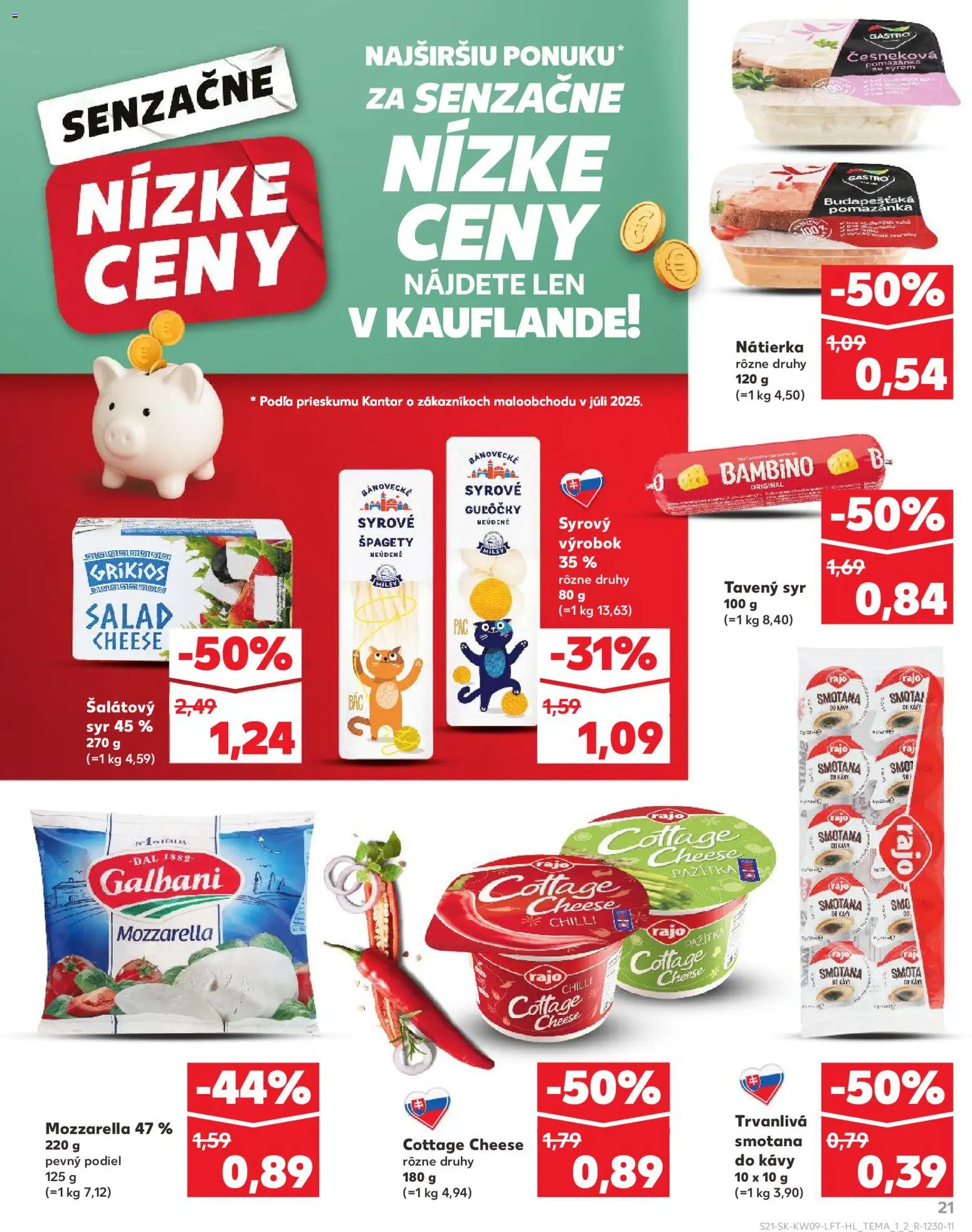 Náhľad Kaufland letáku platného od 26.02.2026 - Syr, Špagety, Mozzarella, Cottage cheese, Chilli, Smotana, Pažítka, Trvanlivá smotana