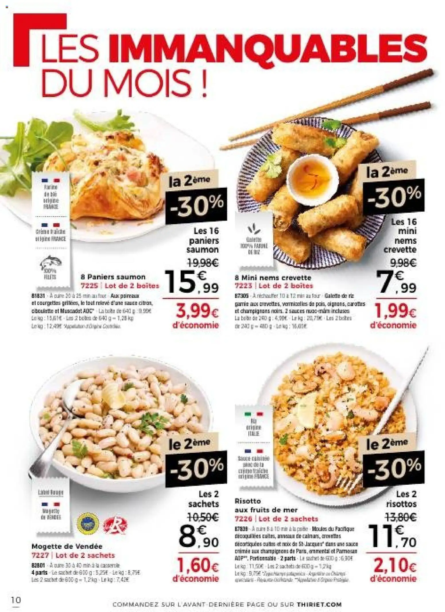 Prévisualisation de Thiriet catalogue livraison à domicile du magasin Thiriet formulaire valide 23/10/2026 - Fruits, Four, Saumon, Fruits de mer, Crevette, Citron, Champignons, Sauces