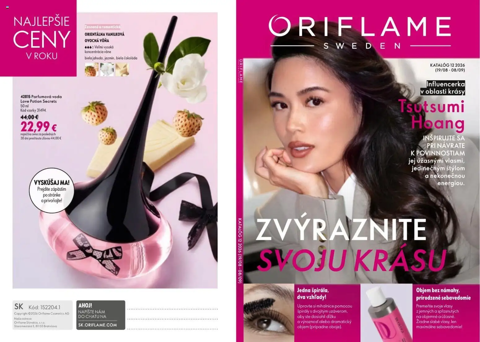 Náhľad Oriflame letáku platného od 19.08.2026 - Voda, Čokoláda, Biela čokoláda