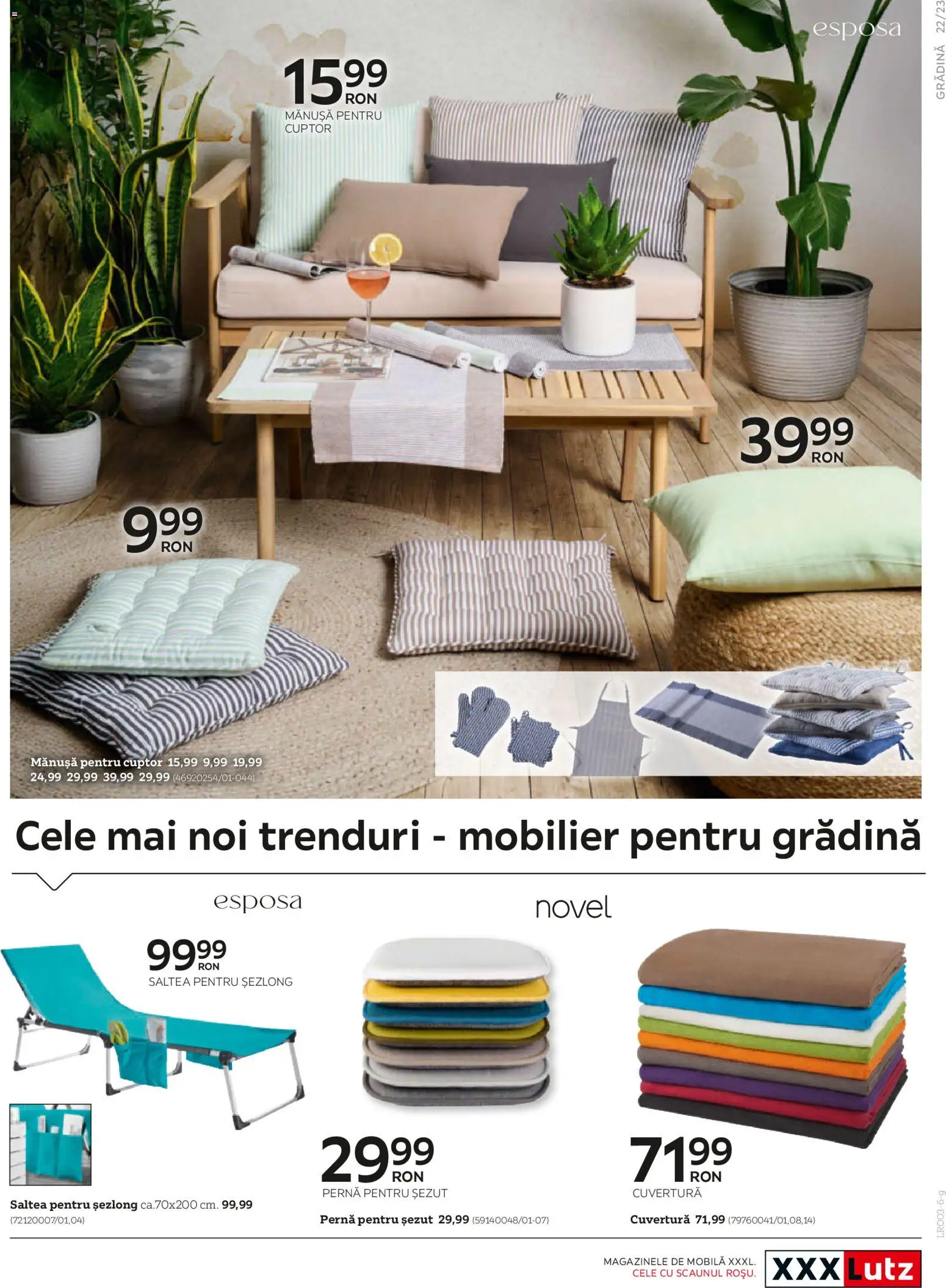 Previzualizarea de cataloage: XXXLutz XXXLutz Catalog grădină valabil de la 09.03.2026 - Șezlong, Cuptor, Saltea, Gradina, Pernă, Cuvertură